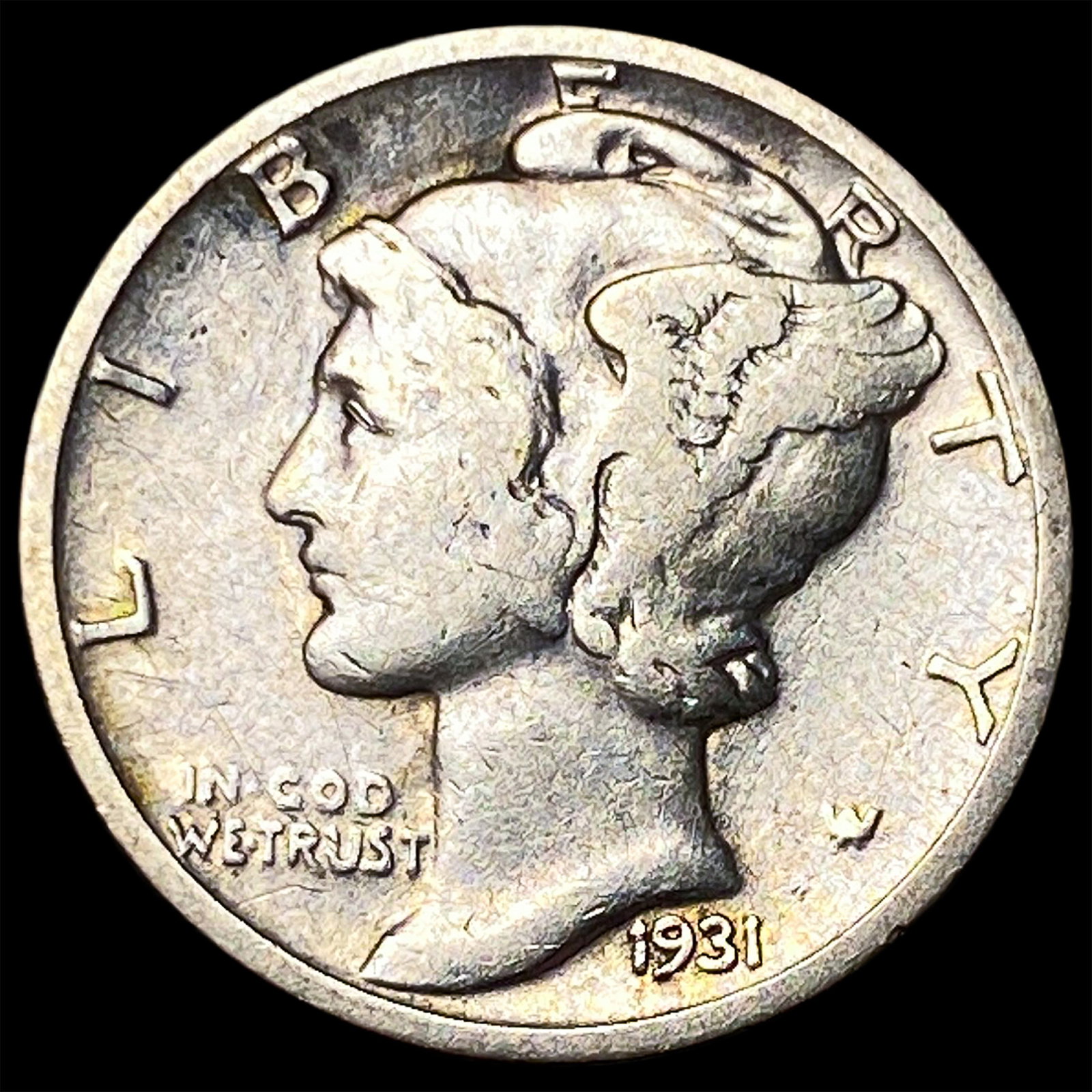 1931-S Silver Mercury Dime LIGHTLY CIRCULATED: 1931-S Silver Mercury Dime LIGHTLY CIRCULATED