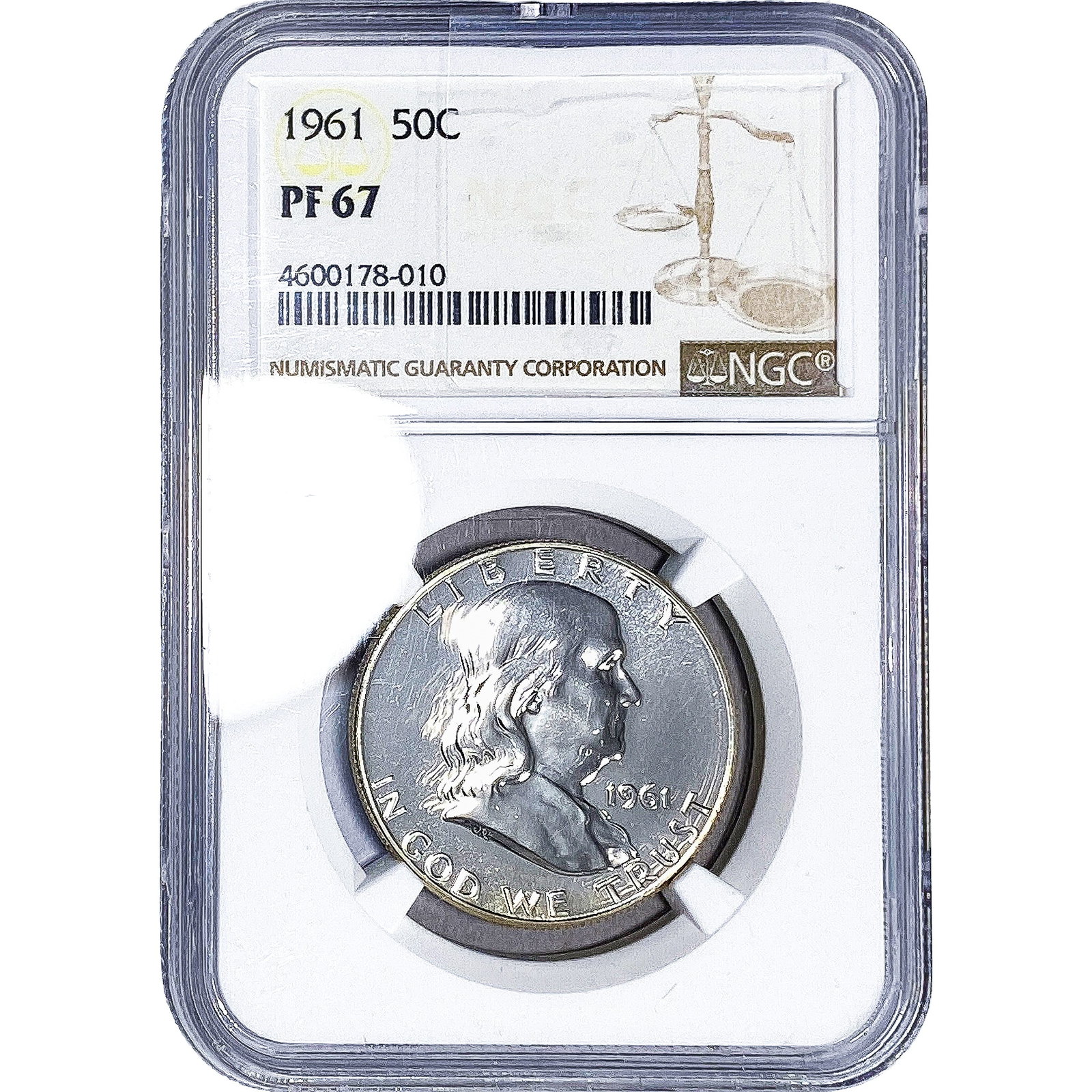 1961 Franklin Half Dollar NGC PF67: 1961 Franklin Half Dollar NGC PF67