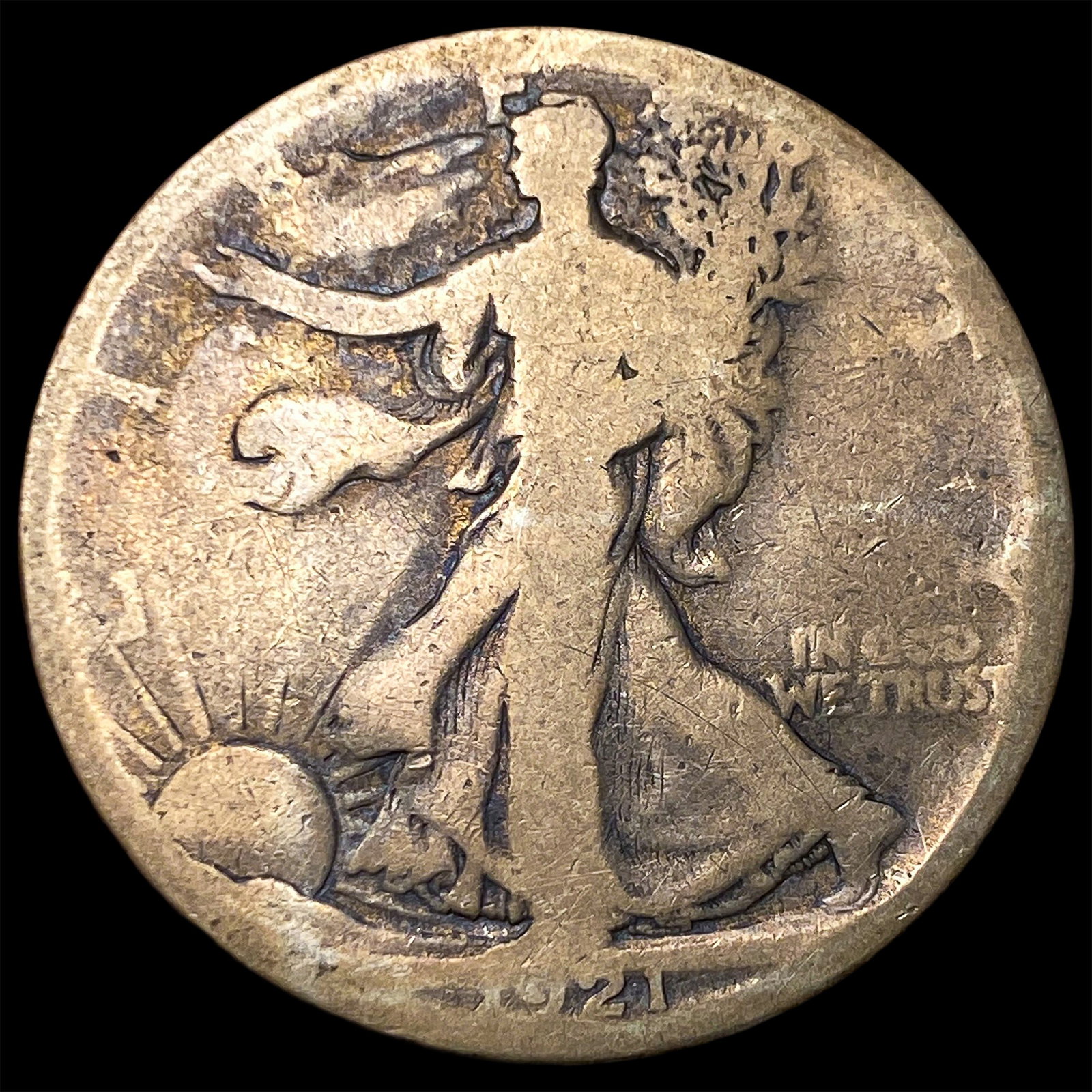 1921-S Silver Walking Liberty Half Dollar NICELY CIRCULATED: 1921-S Silver Walking Liberty Half Dollar NICELY CIRCULATED