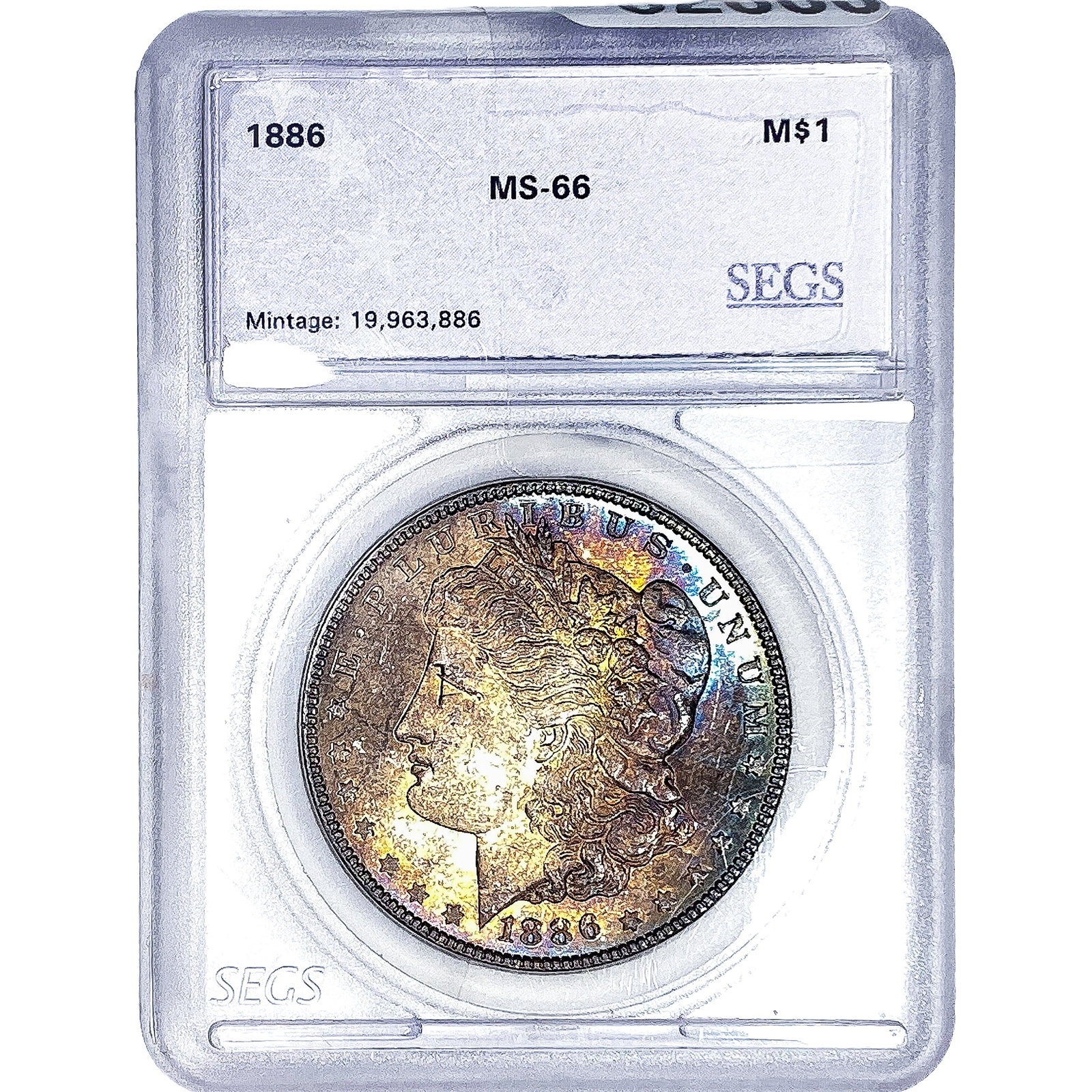 1886 Morgan Silver Dollar SEGS MS66: 1886 Morgan Silver Dollar SEGS MS66