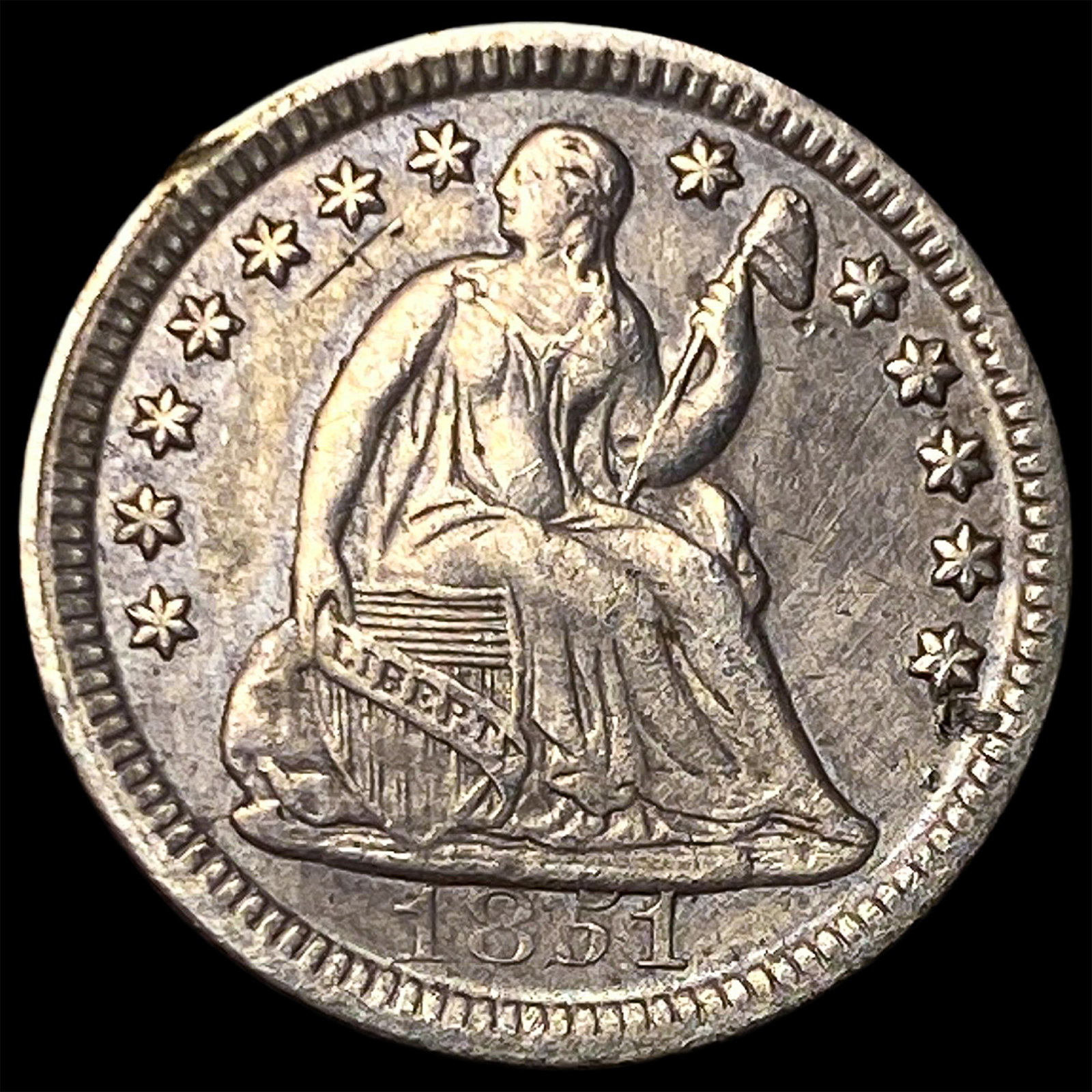 1851 Seated Liberty Half Dime NEARLY UNCIRCULATED: 1851 Seated Liberty Half Dime NEARLY UNCIRCULATED