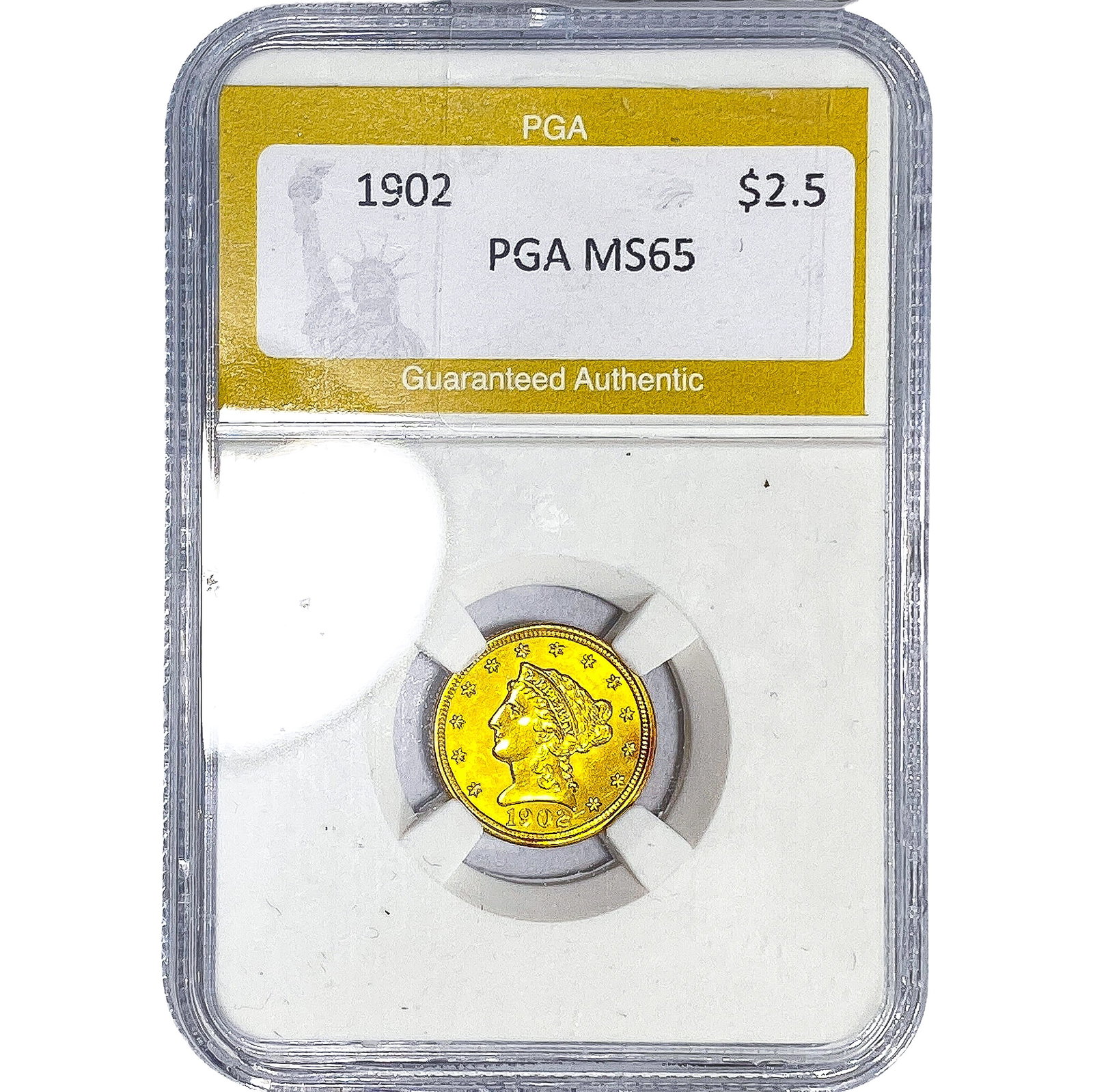1902 $2.50 Gold Quarter Eagle PGA MS65: 1902 $2.50 Gold Quarter Eagle PGA MS65