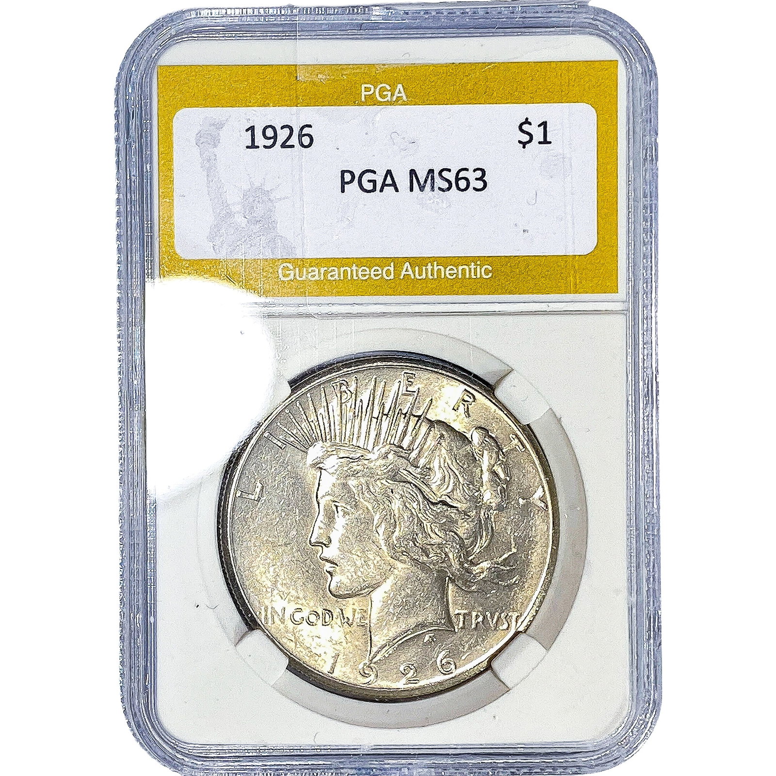 1926 Silver Peace Dollar PGA MS63: 1926 Silver Peace Dollar PGA MS63