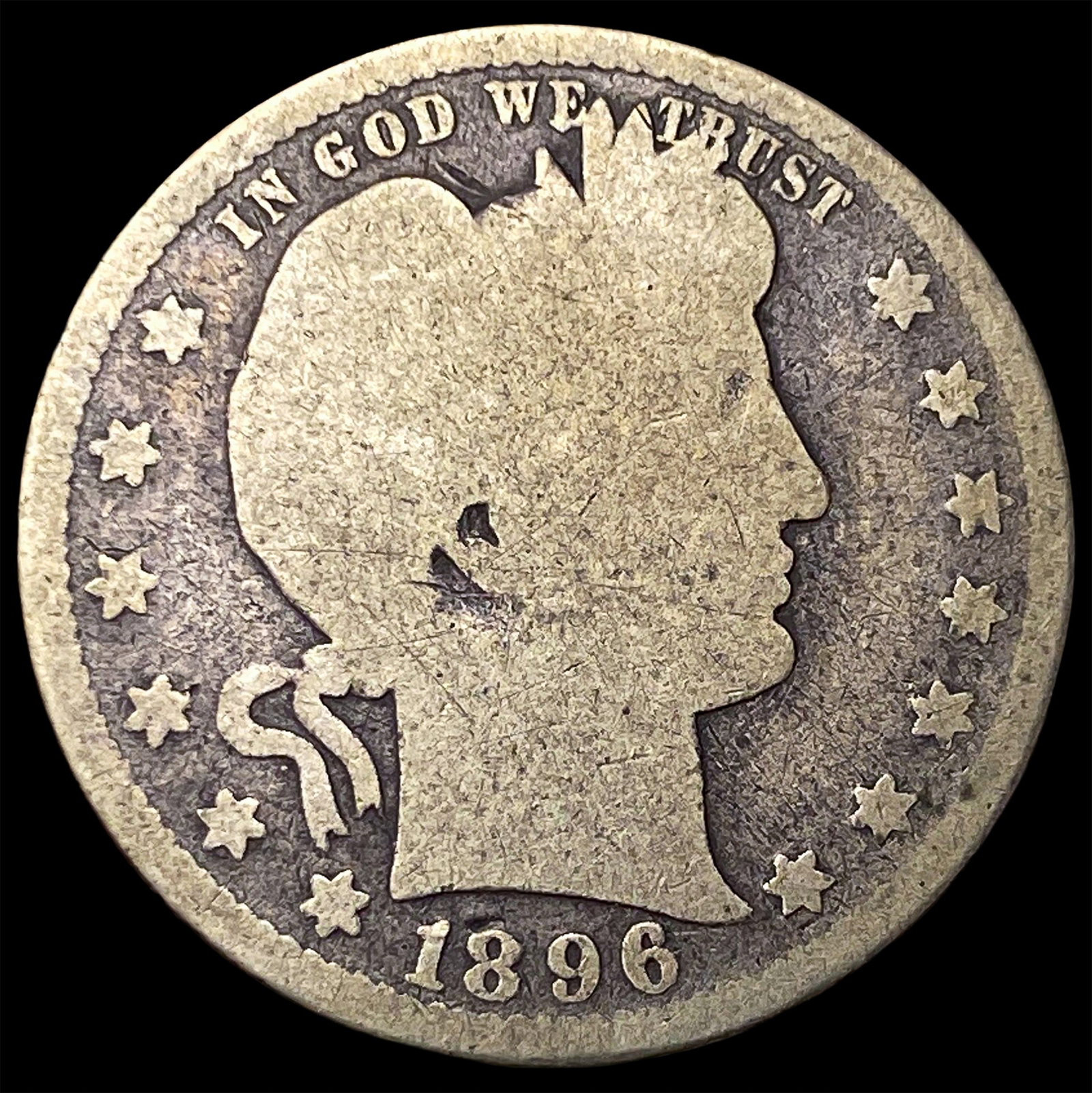 1896 Barber Half Dollar NICELY CIRCULATED: 1896 Barber Half Dollar NICELY CIRCULATED