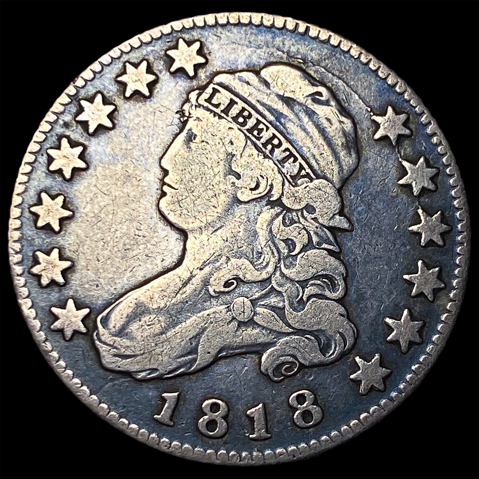 1818 Capped Bust Quarter ABOUT UNCIRCULATED: 1818 Capped Bust Quarter ABOUT UNCIRCULATED