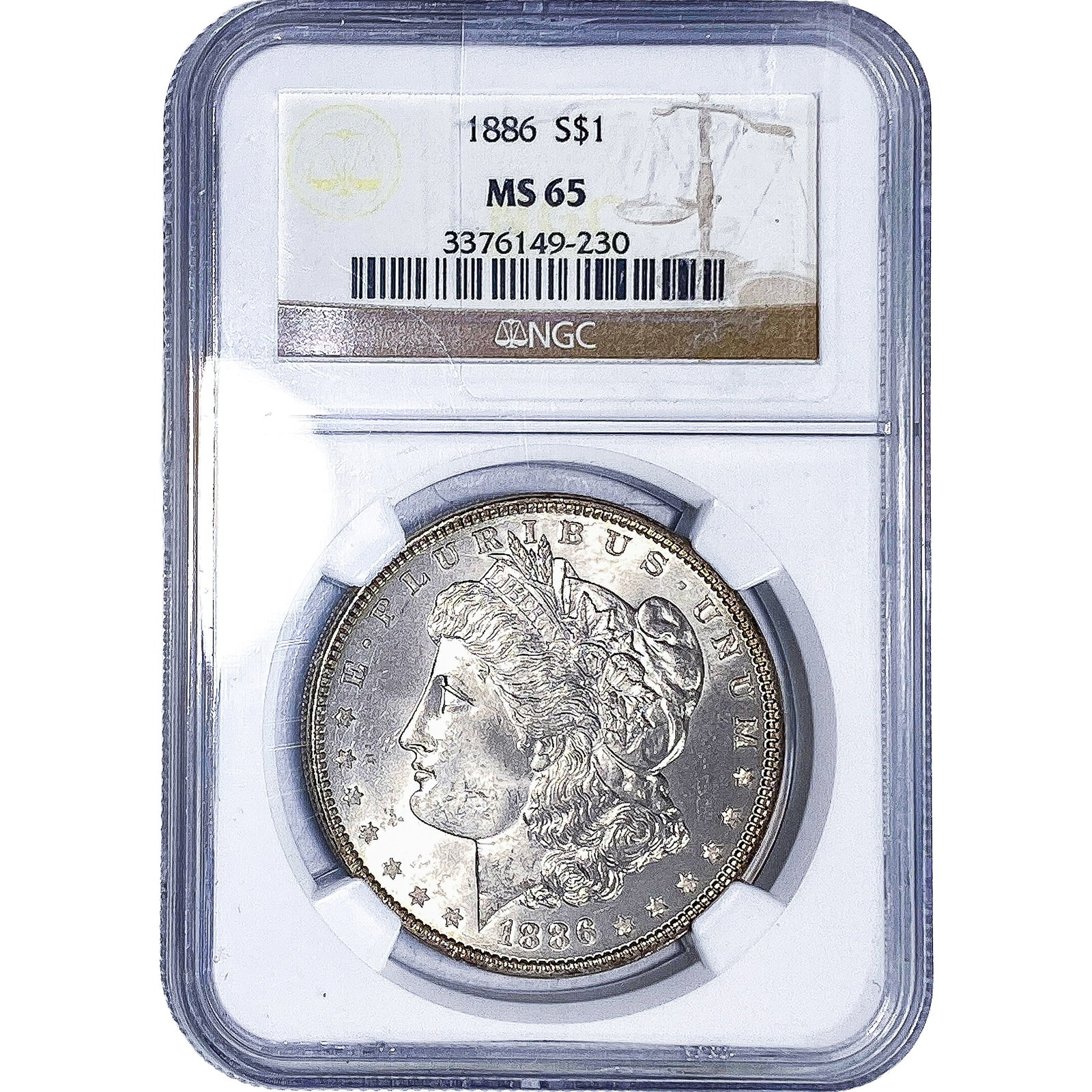 1886 Morgan Silver Dollar NGC MS65: 1886 Morgan Silver Dollar NGC MS65