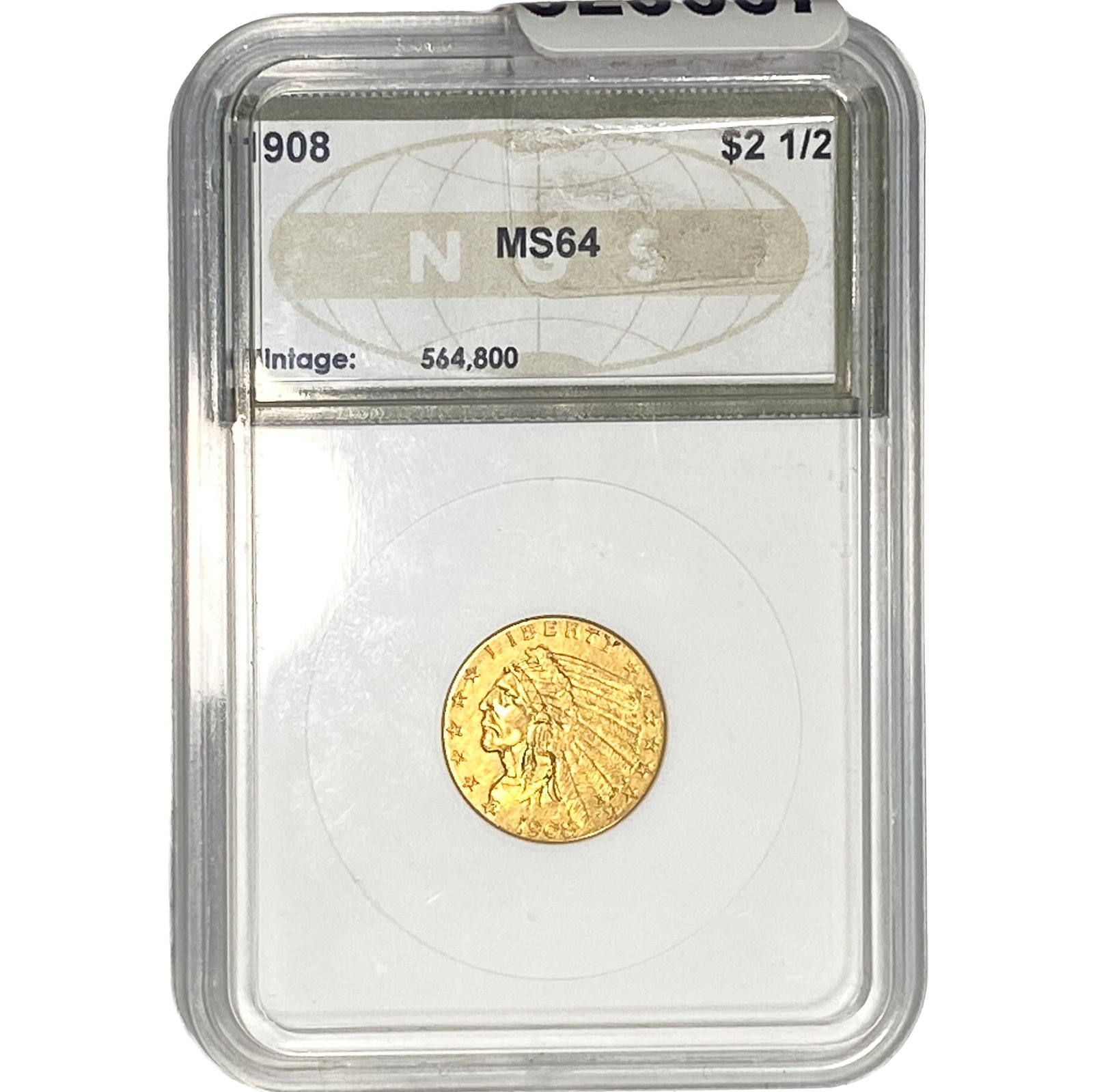 1908 $2.50 Gold Quarter Eagle NGS MS64: 1908 $2.50 Gold Quarter Eagle NGS MS64