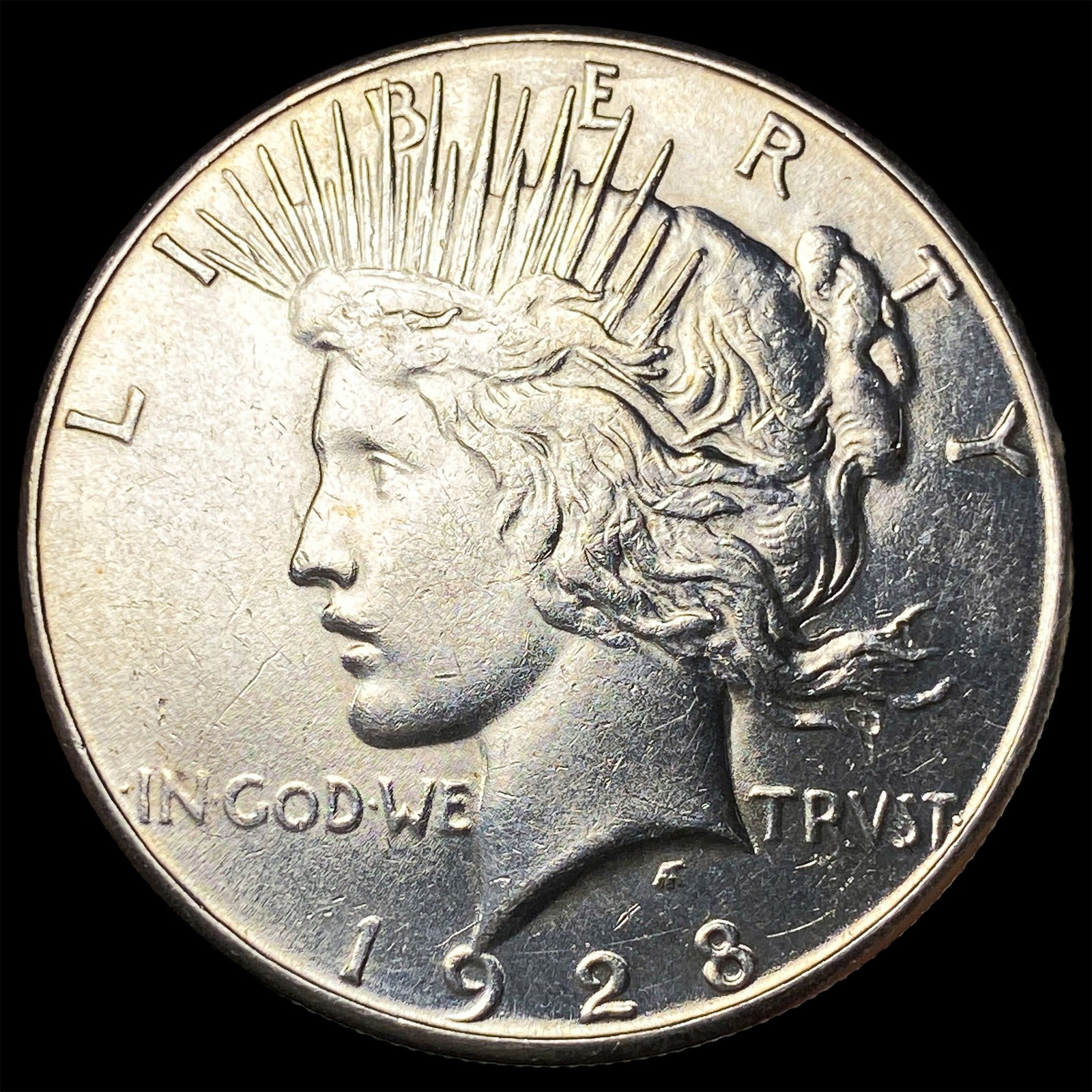 1928-S Silver Peace Dollar CHOICE AU: 1928-S Silver Peace Dollar CHOICE AU