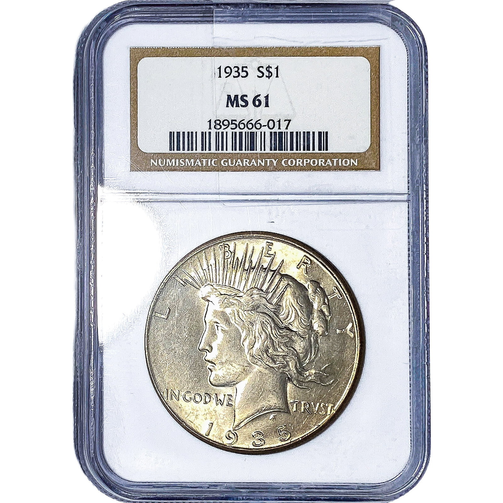 1935 Silver Peace Dollar NGC MS61: 1935 Silver Peace Dollar NGC MS61