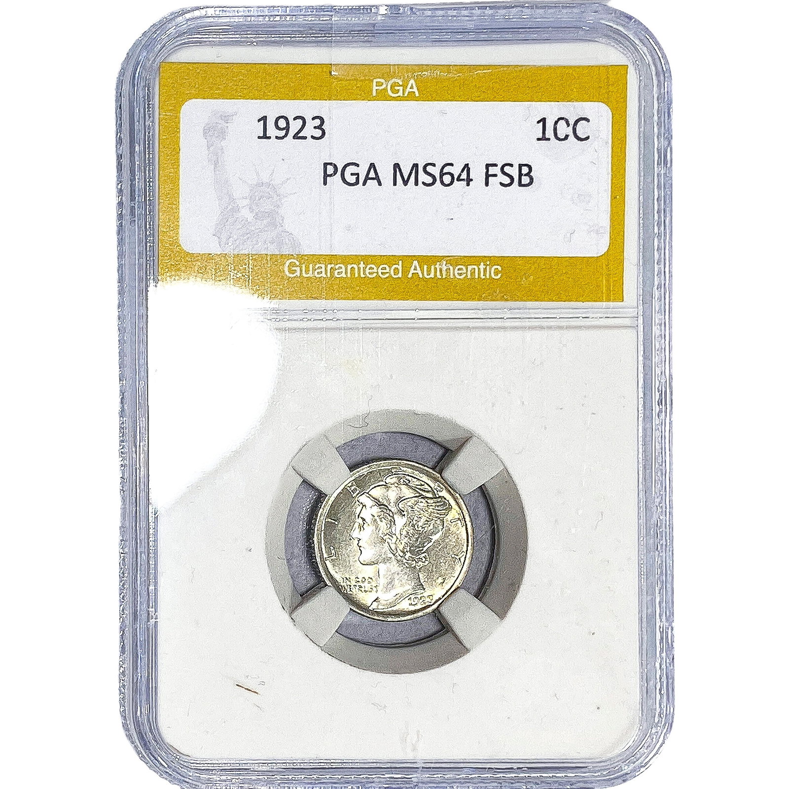 1923 Mercury Silver Dime PGA MS64 FSB: 1923 Mercury Silver Dime PGA MS64 FSB