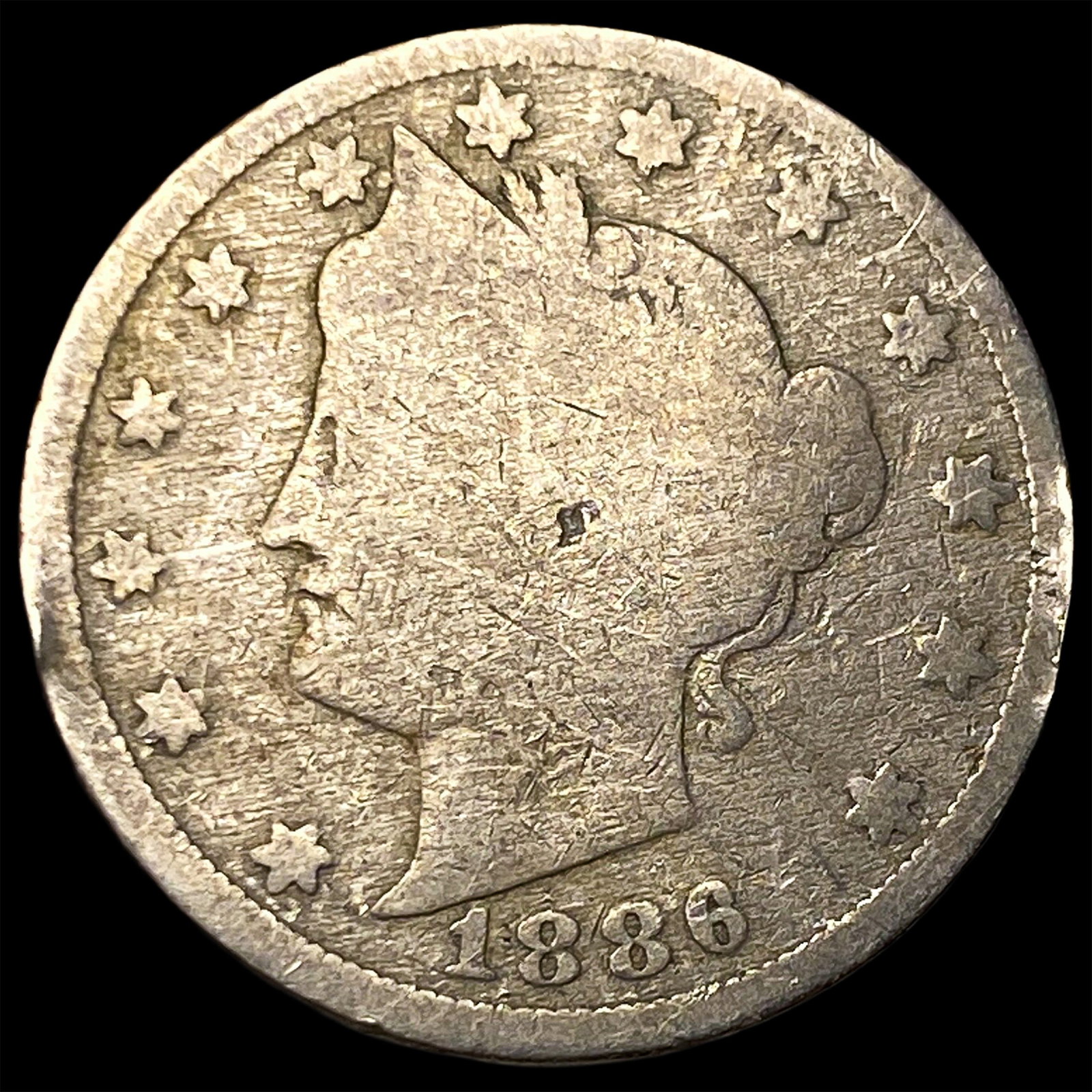 1886 Liberty Head Nickel NICELY CIRCULATED: 1886 Liberty Head Nickel NICELY CIRCULATED