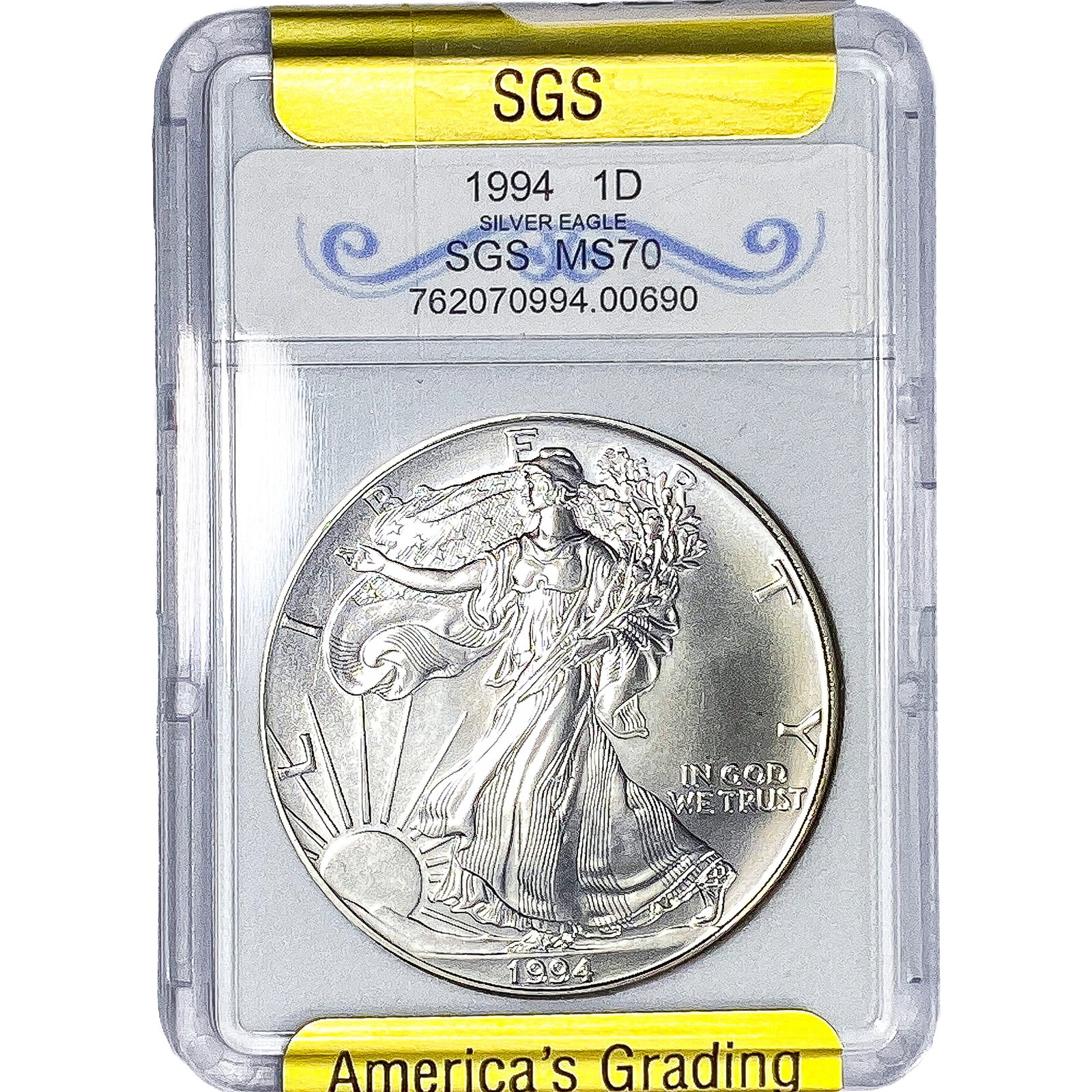 1994 Silver Eagle SGS MS70 (1 of 2)