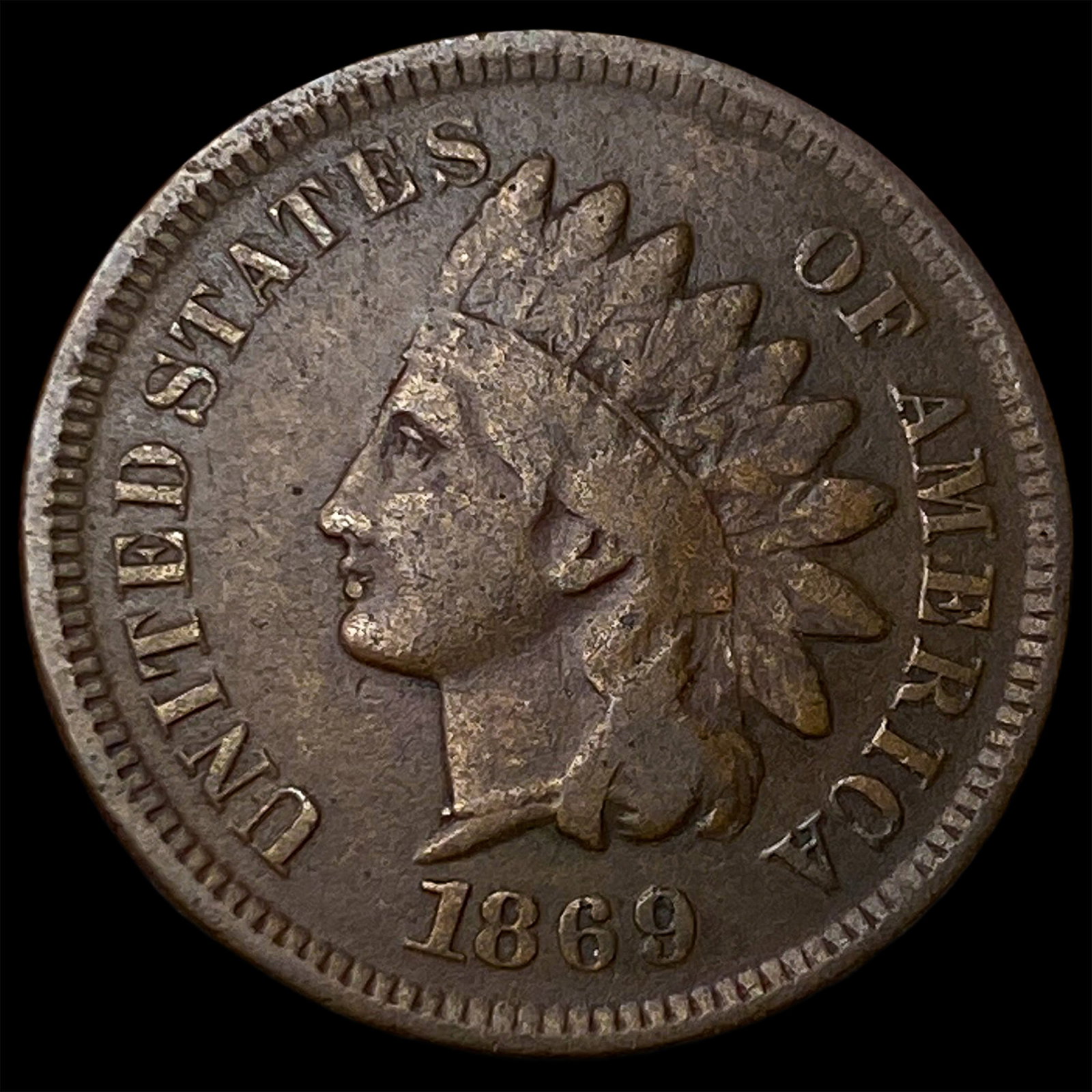 1869 Indian Head Cent LIGHTLY CIRCULATED: 1869 Indian Head Cent LIGHTLY CIRCULATED