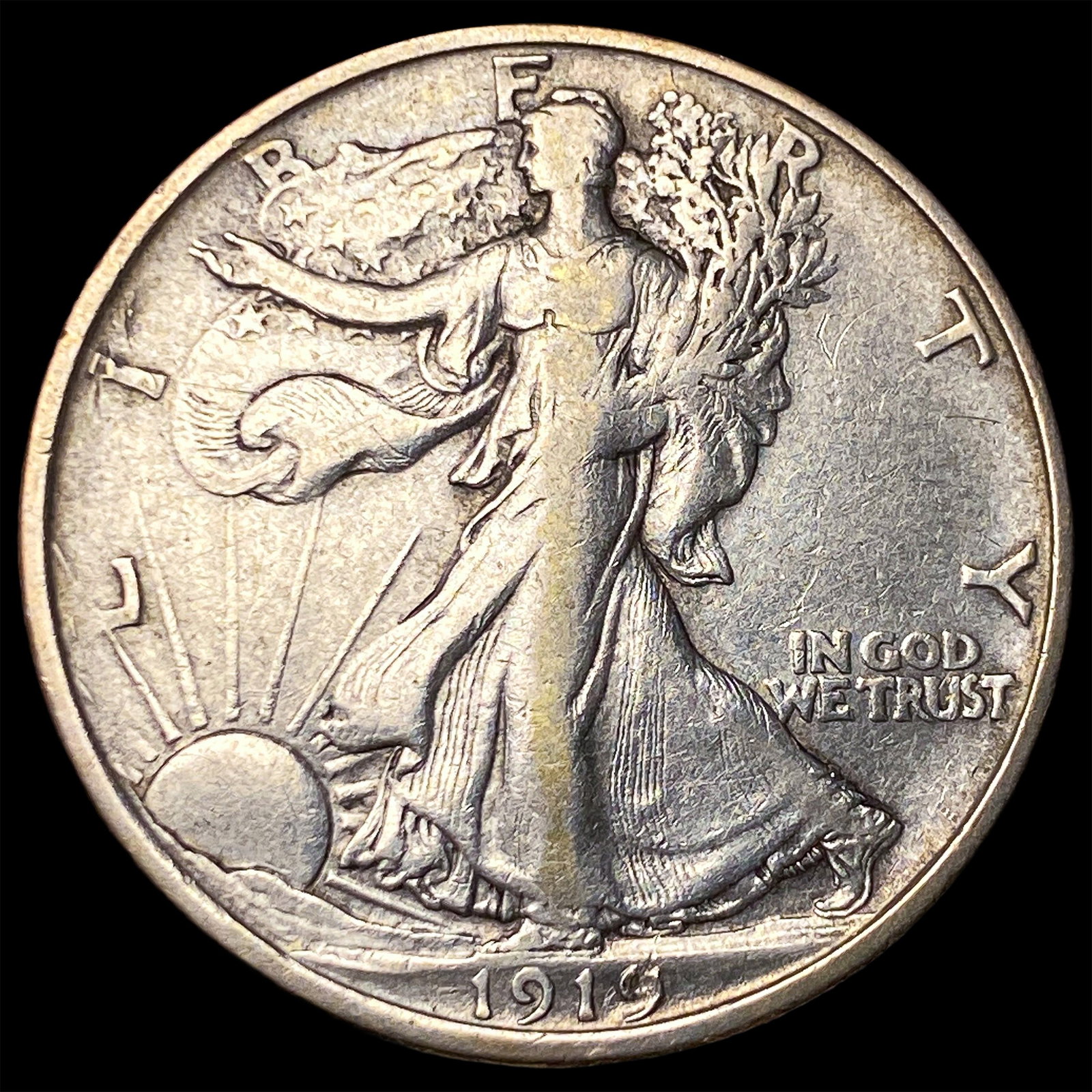 1919-D Silver Walking Liberty Half Dollar NEARLY UNCIRCULATED: 1919-D Silver Walking Liberty Half Dollar NEARLY UNCIRCULATED