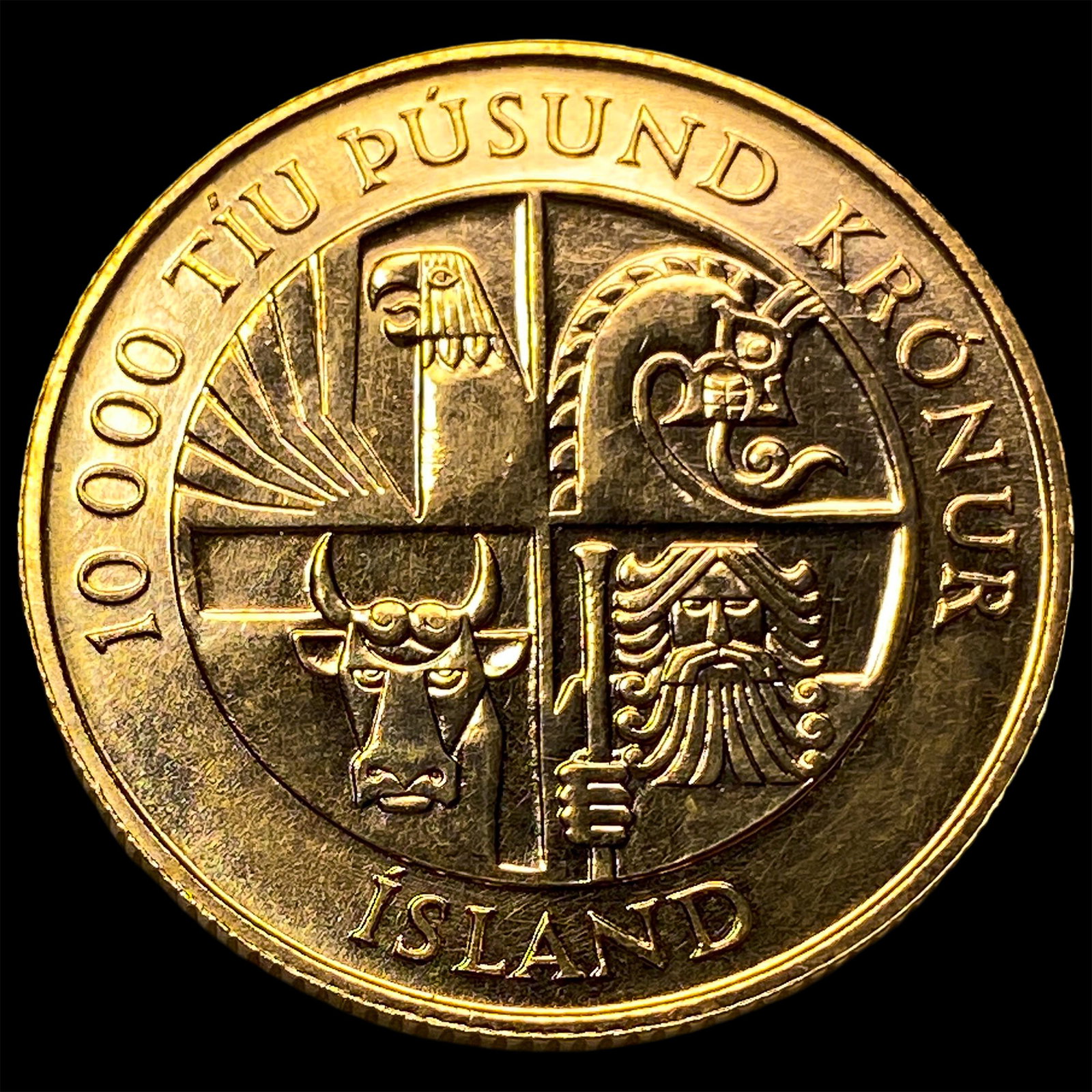 1974 Iceland 10000 Kronur Gold Coin UNCIRCULATED: 1974 Iceland 10000 Kronur Gold Coin UNCIRCULATED