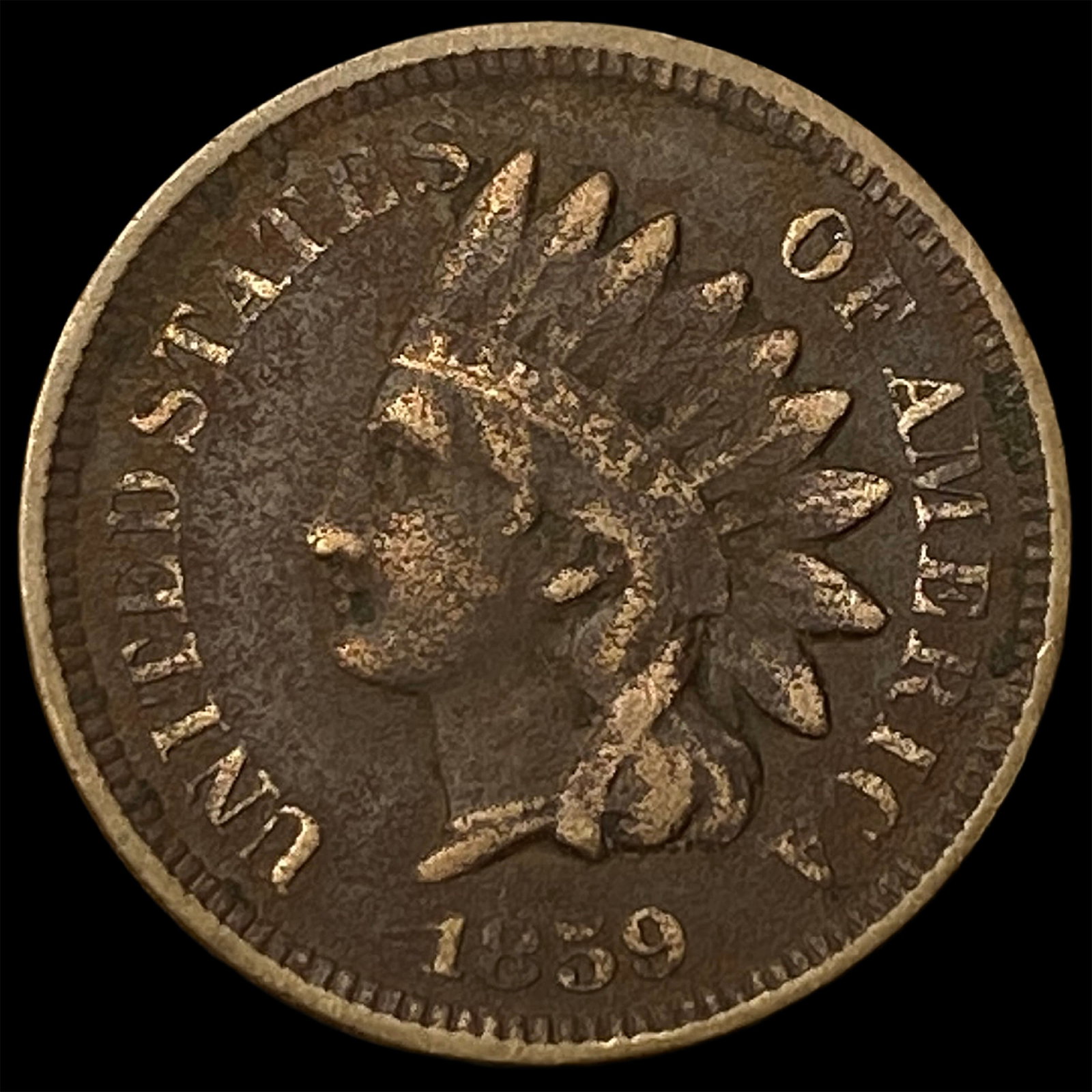1859 Indian Head Cent NICELY CIRCULATED: 1859 Indian Head Cent NICELY CIRCULATED