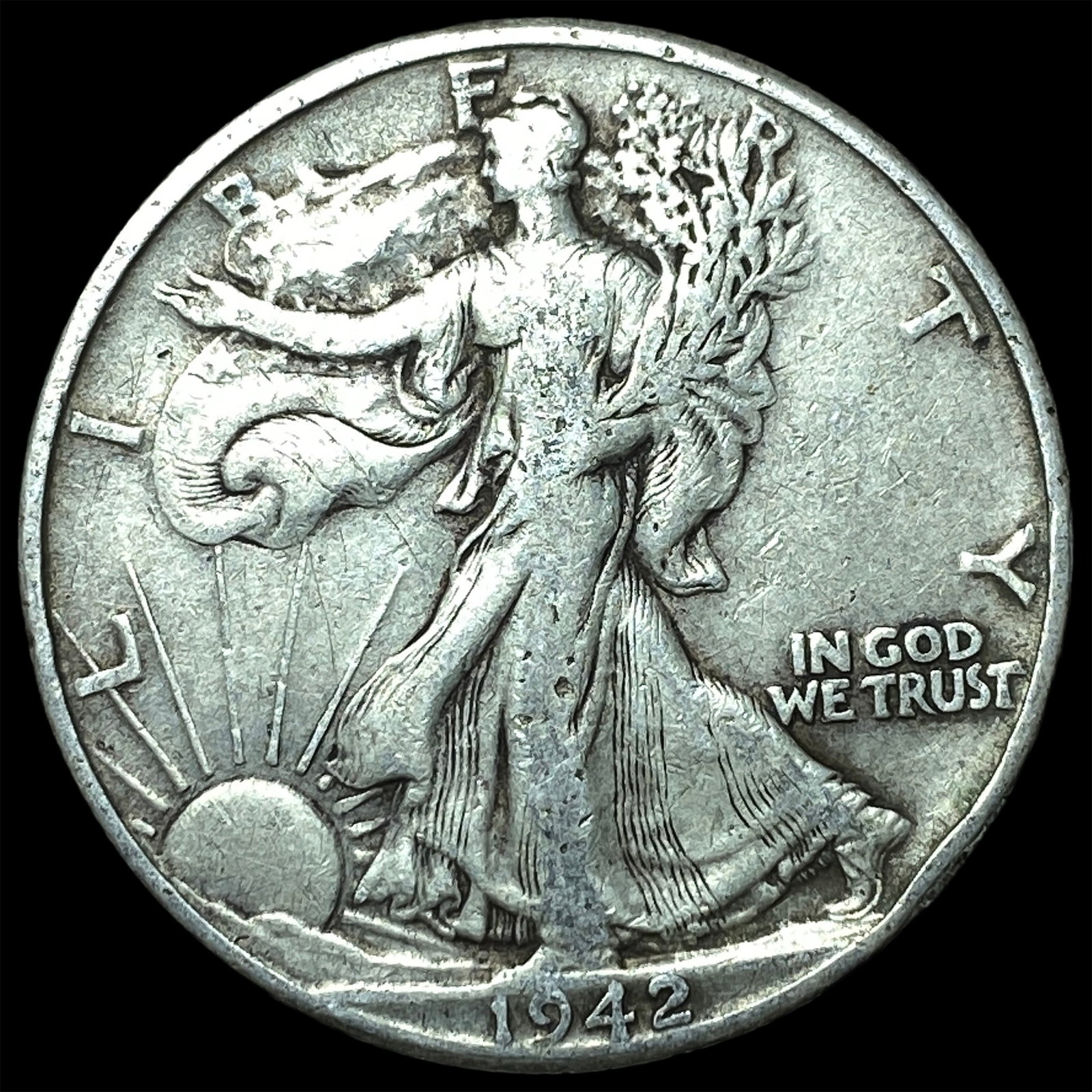 1942 Silver Walking Liberty Half Dollar NEARLY UNCIRCULATED: 1942 Silver Walking Liberty Half Dollar NEARLY UNCIRCULATED