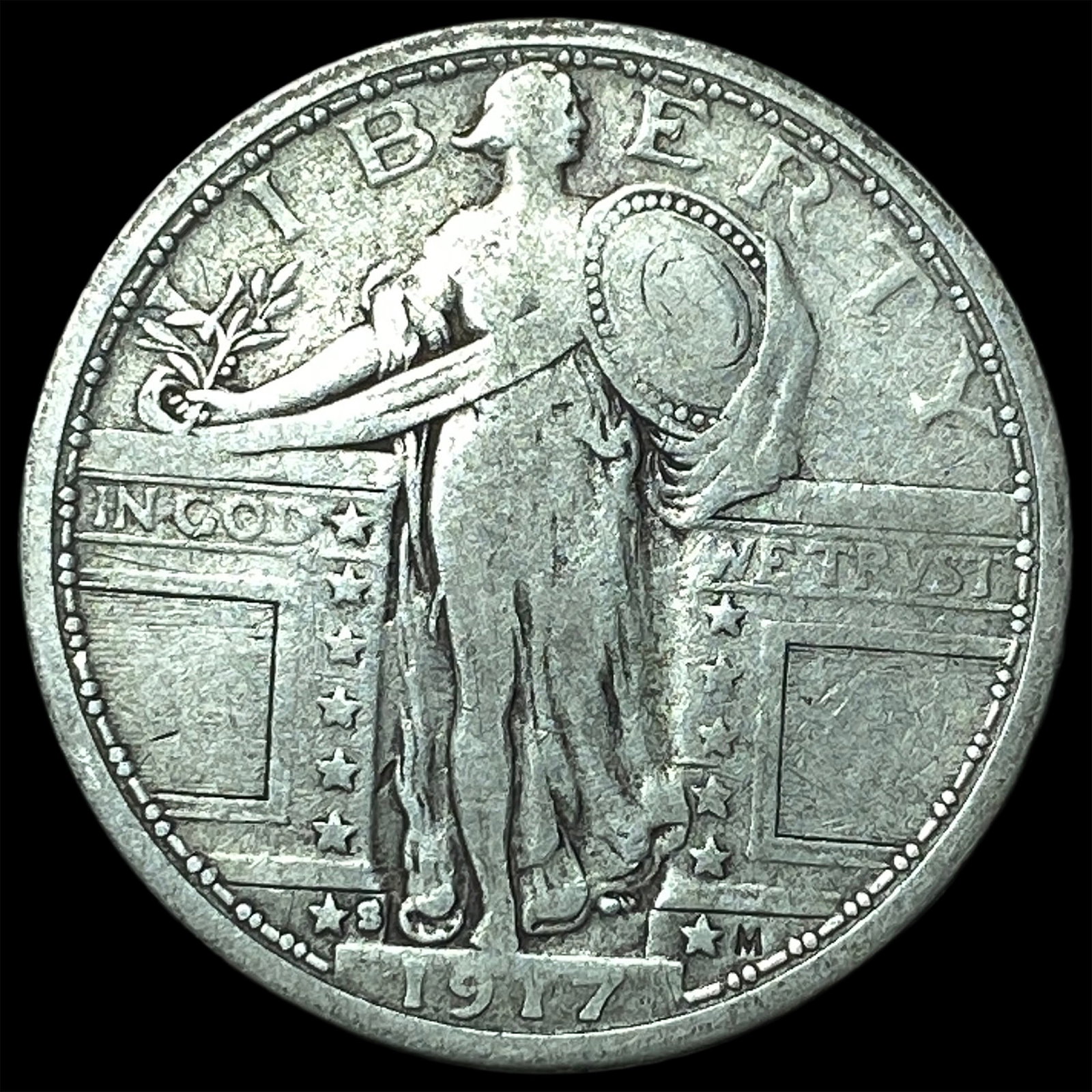 1917-S Silver Standing Liberty Quarter LIGHTLY CIRCULATED: 1917-S Silver Standing Liberty Quarter LIGHTLY CIRCULATED