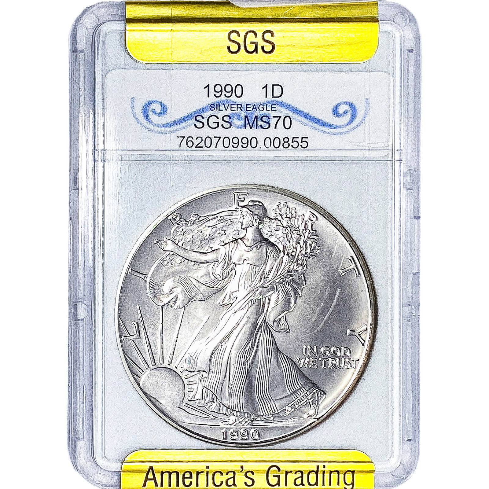 1990 Silver Eagle SGS MS70: 1990 Silver Eagle SGS MS70