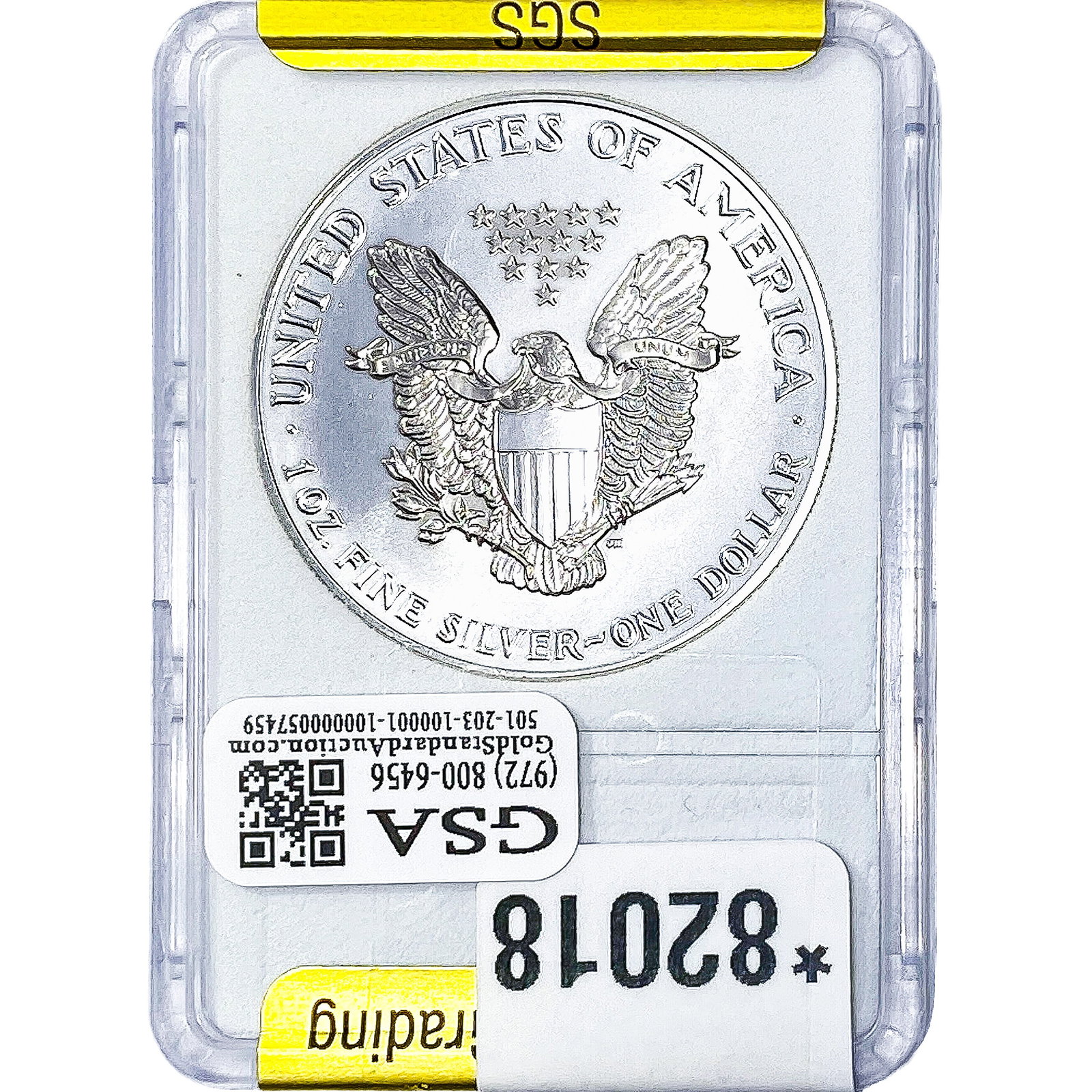 1990 Silver Eagle SGS MS70 - 2