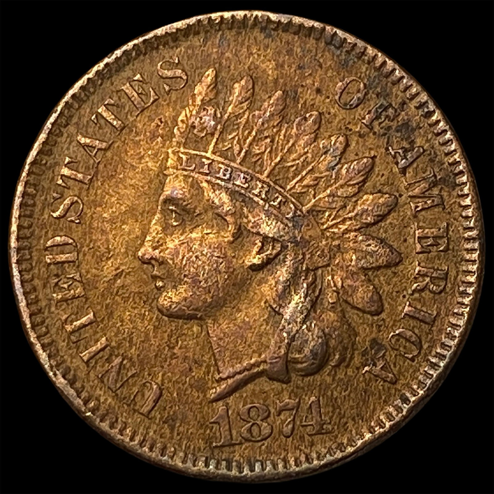 1874 Indian Head Cent HIGH GRADE: 1874 Indian Head Cent HIGH GRADE