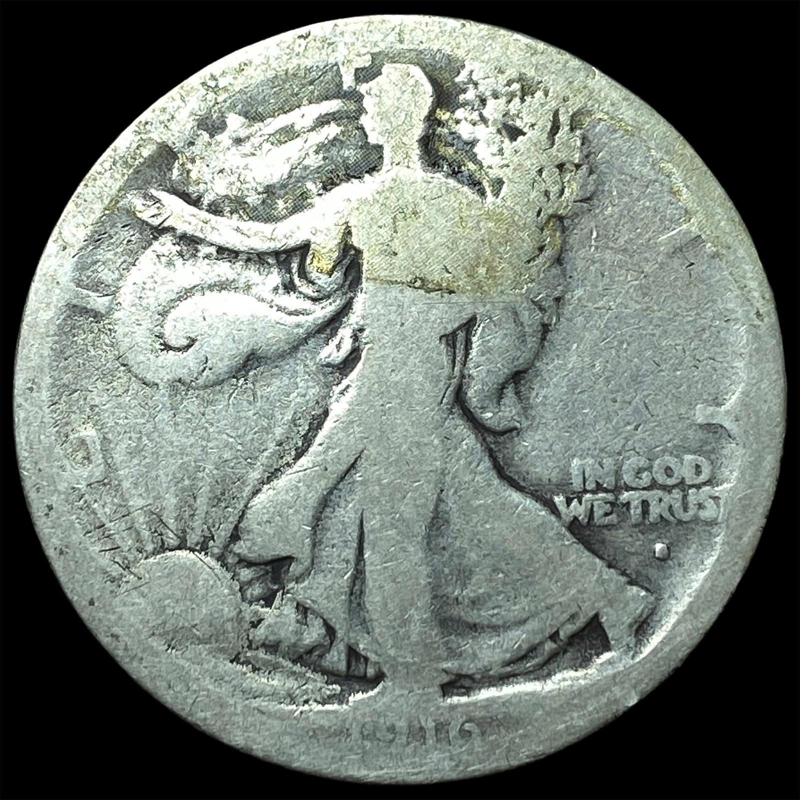 1916-S Silver Walking Liberty Half Dollar NICELY CIRCULATED: 1916-S Silver Walking Liberty Half Dollar NICELY CIRCULATED