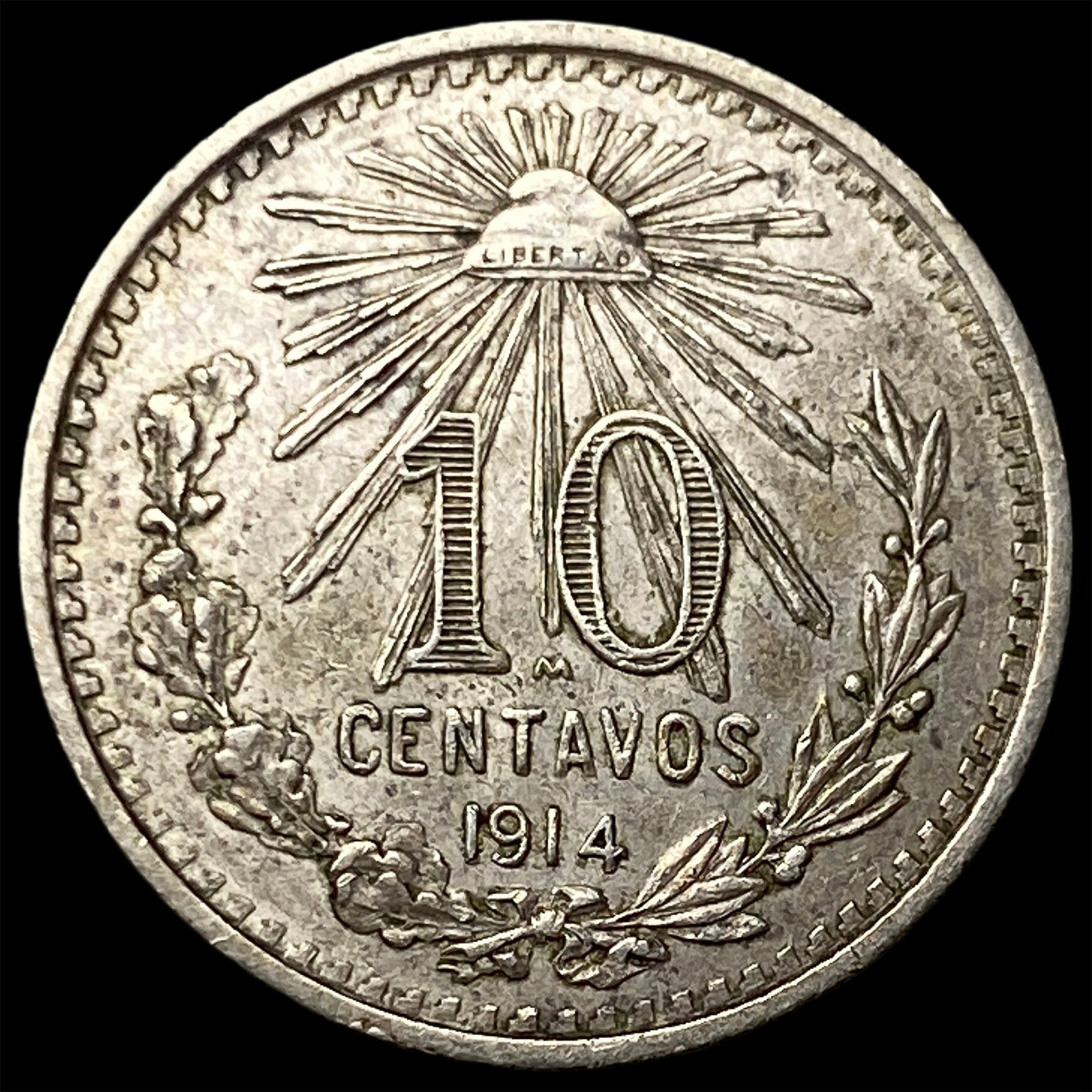 1914 Mexico Silver 10 Centavos: 1914 Mexico Silver 10 Centavos