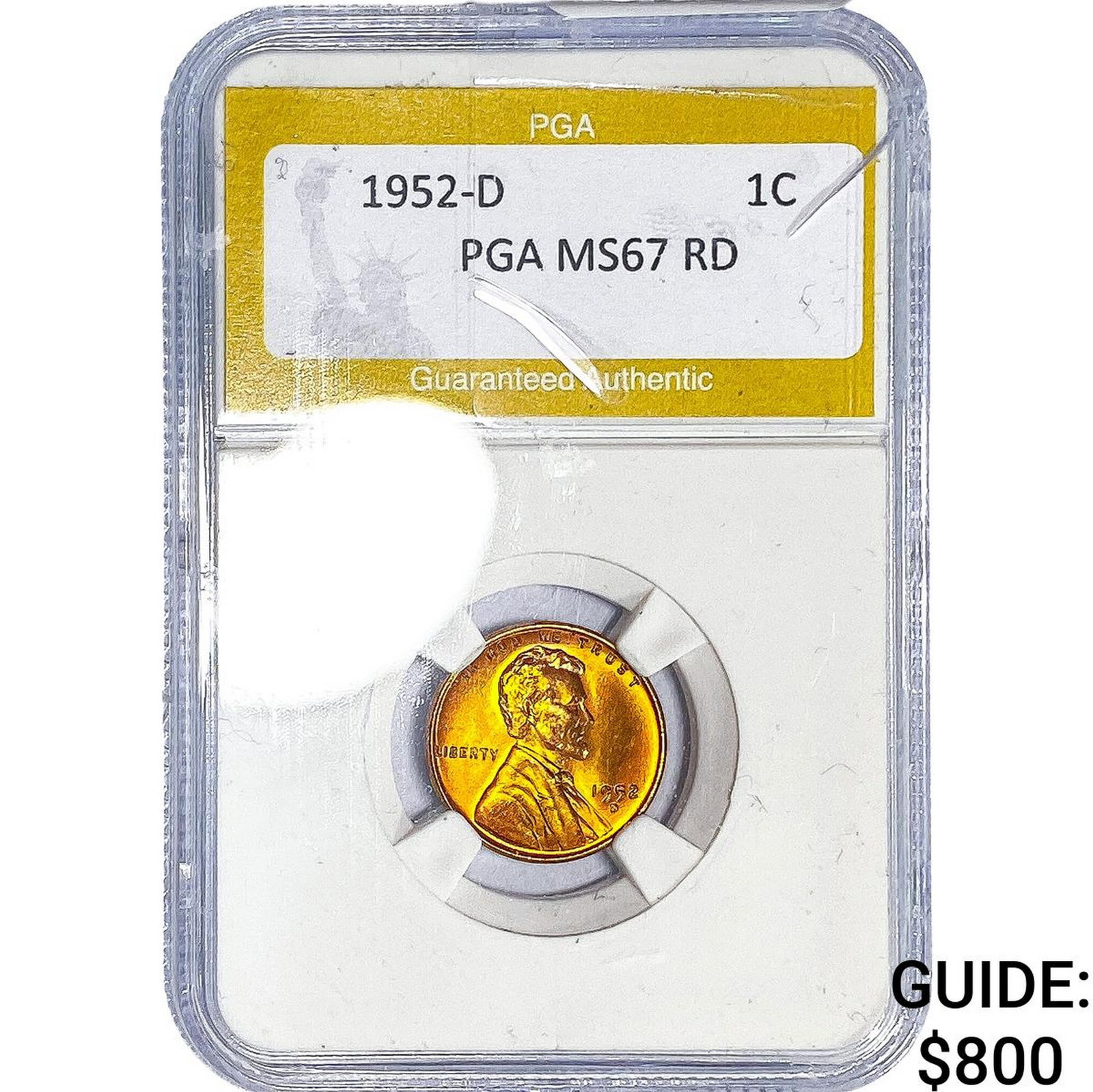 1952-D Wheat Cent PGA MS67 RD: 1952-D Wheat Cent PGA MS67 RD
