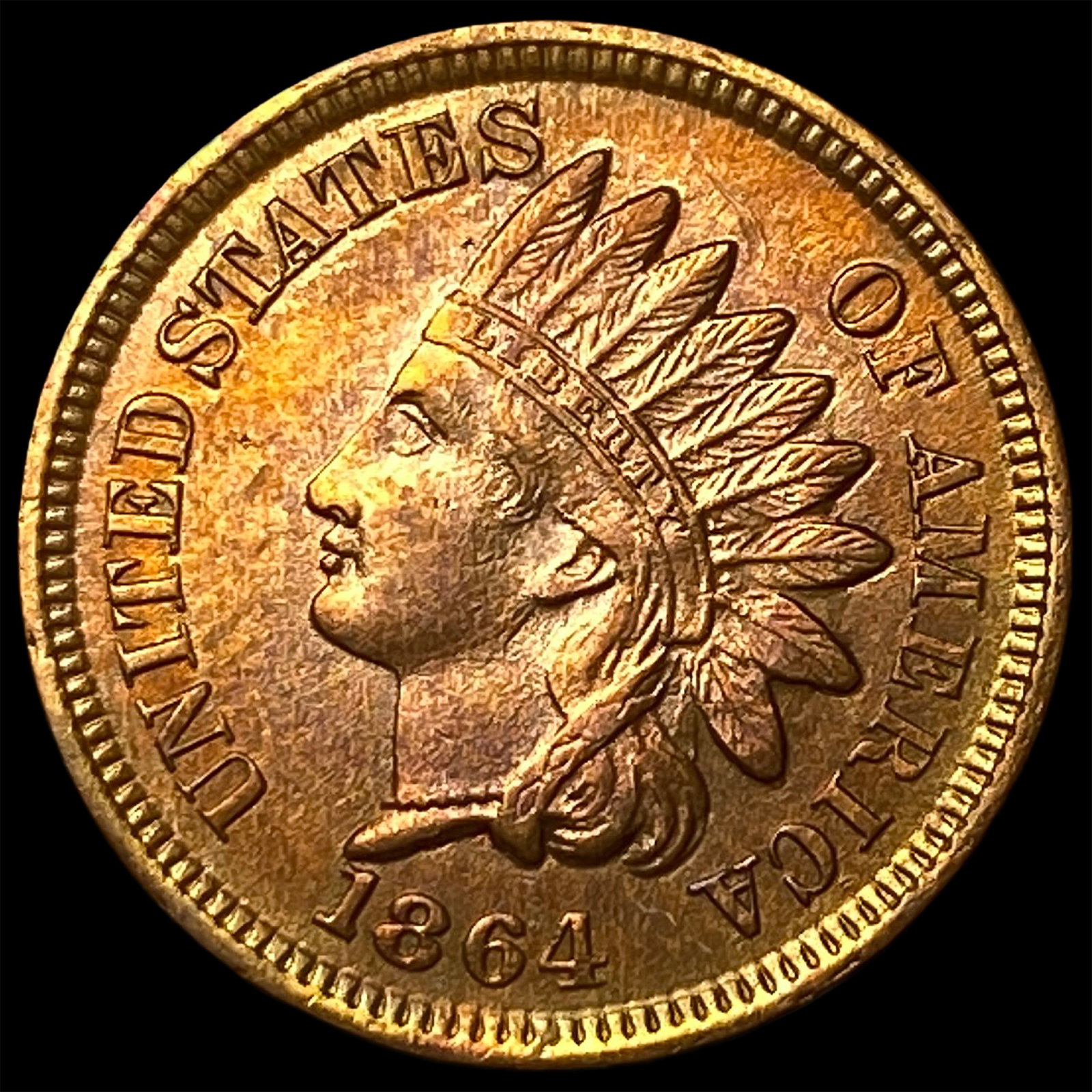 1864 Bronze Indian Head Cent CLOSELY UNCIRCULATED: 1864 Bronze Indian Head Cent CLOSELY UNCIRCULATED