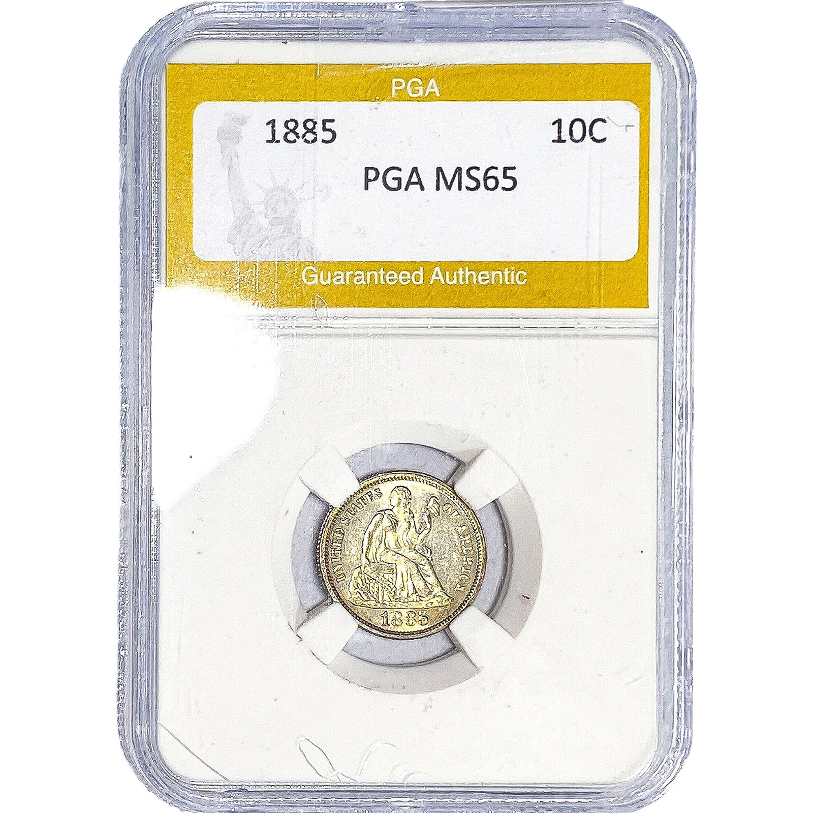 1885 Mercury Silver Dime PGA MS65: 1885 Mercury Silver Dime PGA MS65