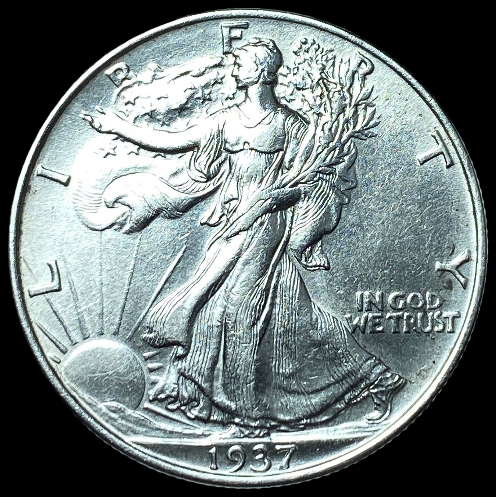 1937-S Silver Walking Liberty Half Dollar UNCIRCULATED: 1937-S Silver Walking Liberty Half Dollar UNCIRCULATED