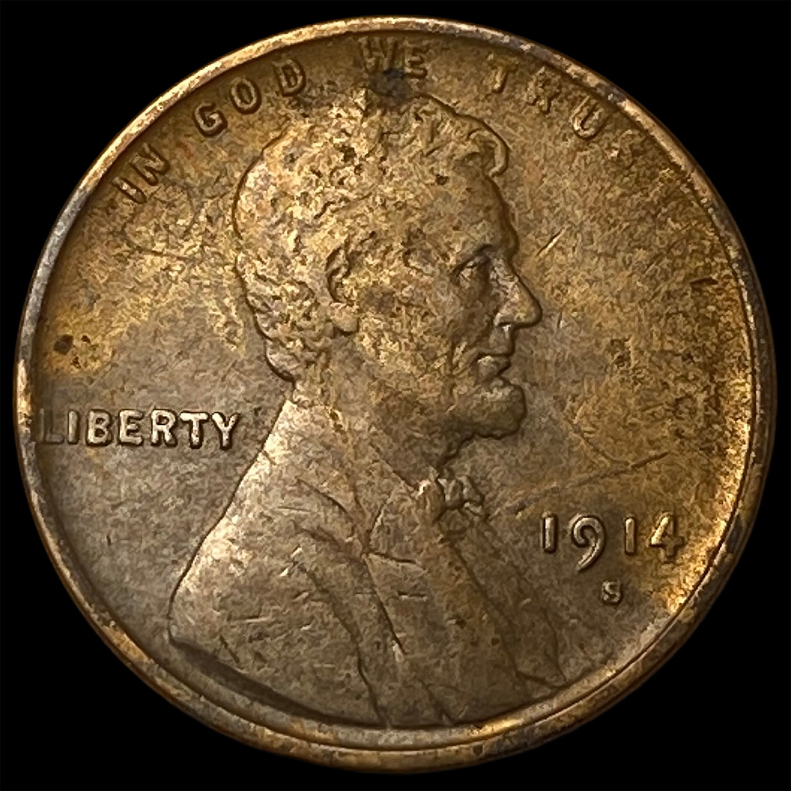 1914-S Lincoln Wheat Cent NEARLY UNCIRCULATED: 1914-S Lincoln Wheat Cent NEARLY UNCIRCULATED