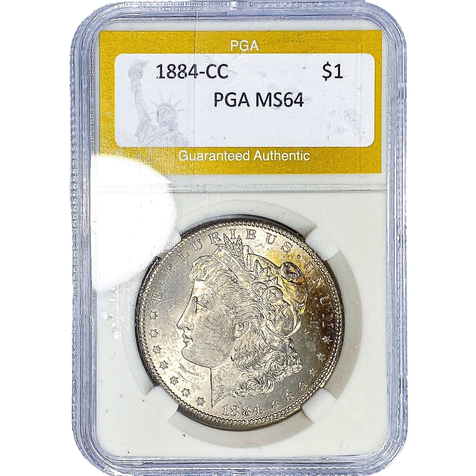 1884-CC Morgan Silver Dollar PGA MS64: 1884-CC Morgan Silver Dollar PGA MS64