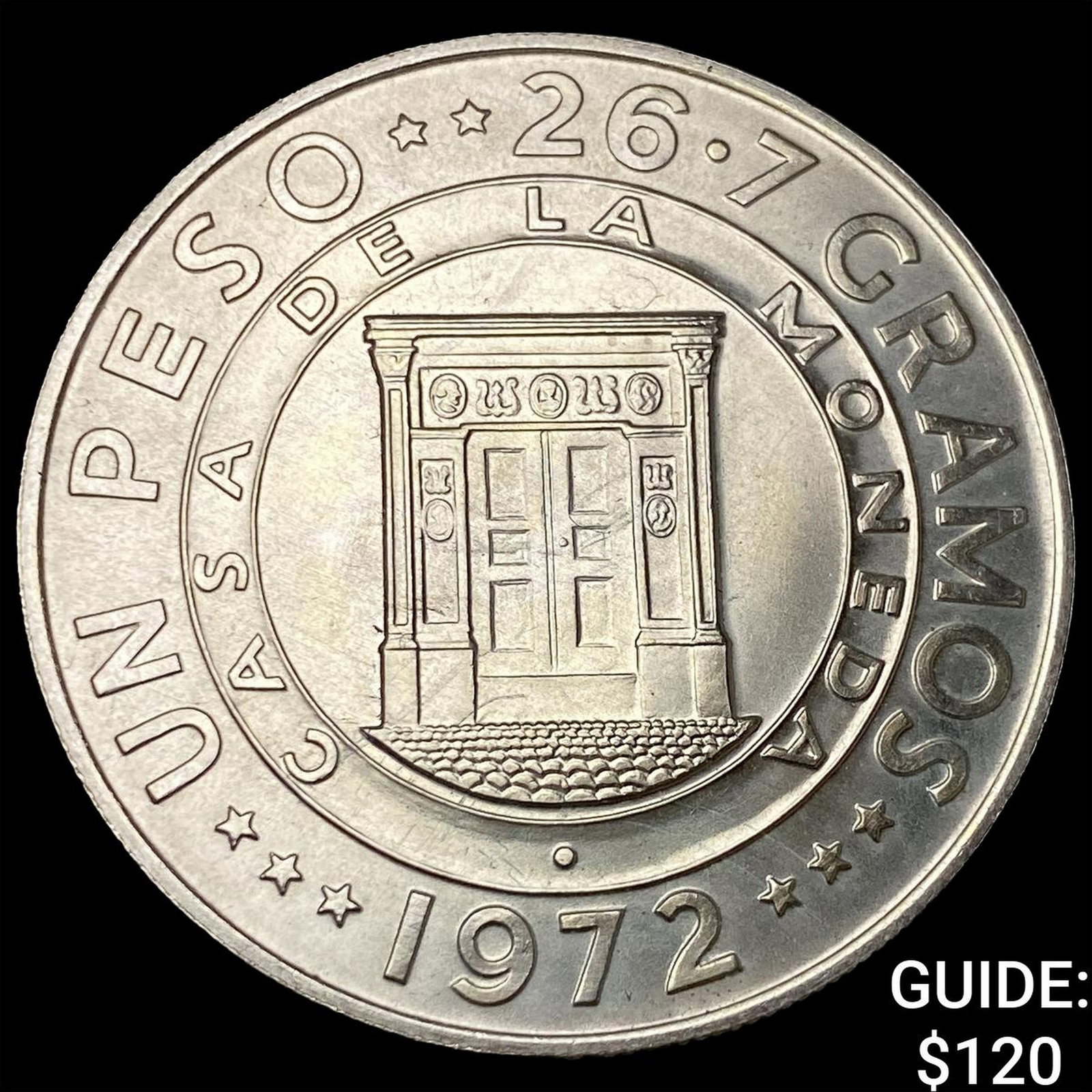 1972 Dominican Republic Silver 1 Peso: 1972 Dominican Republic Silver 1 Peso
