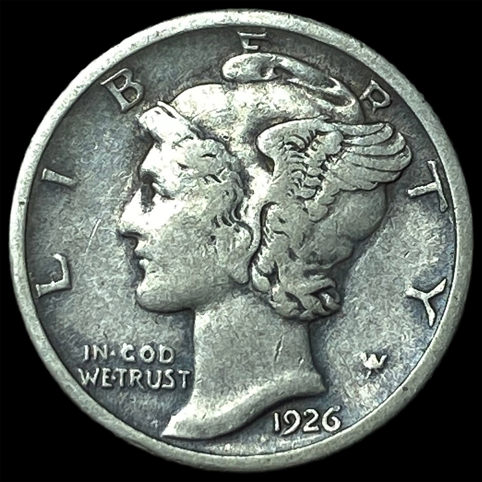 1926-S Silver Mercury Dime ABOUT UNCIRCULATED: 1926-S Silver Mercury Dime ABOUT UNCIRCULATED