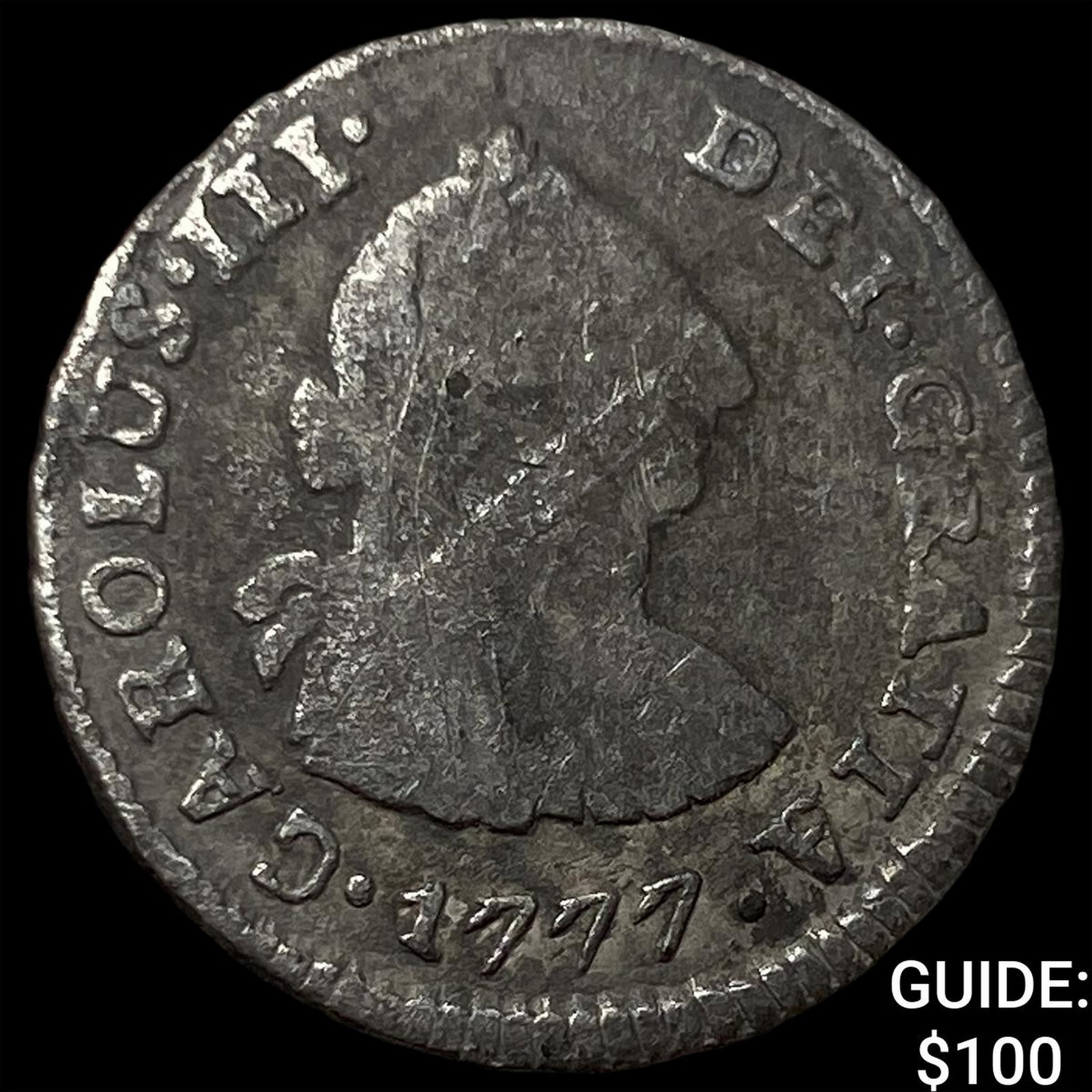 1777 Bolivia Potosi Silver 1/2 Real: 1777 Bolivia Potosi Silver 1/2 Real