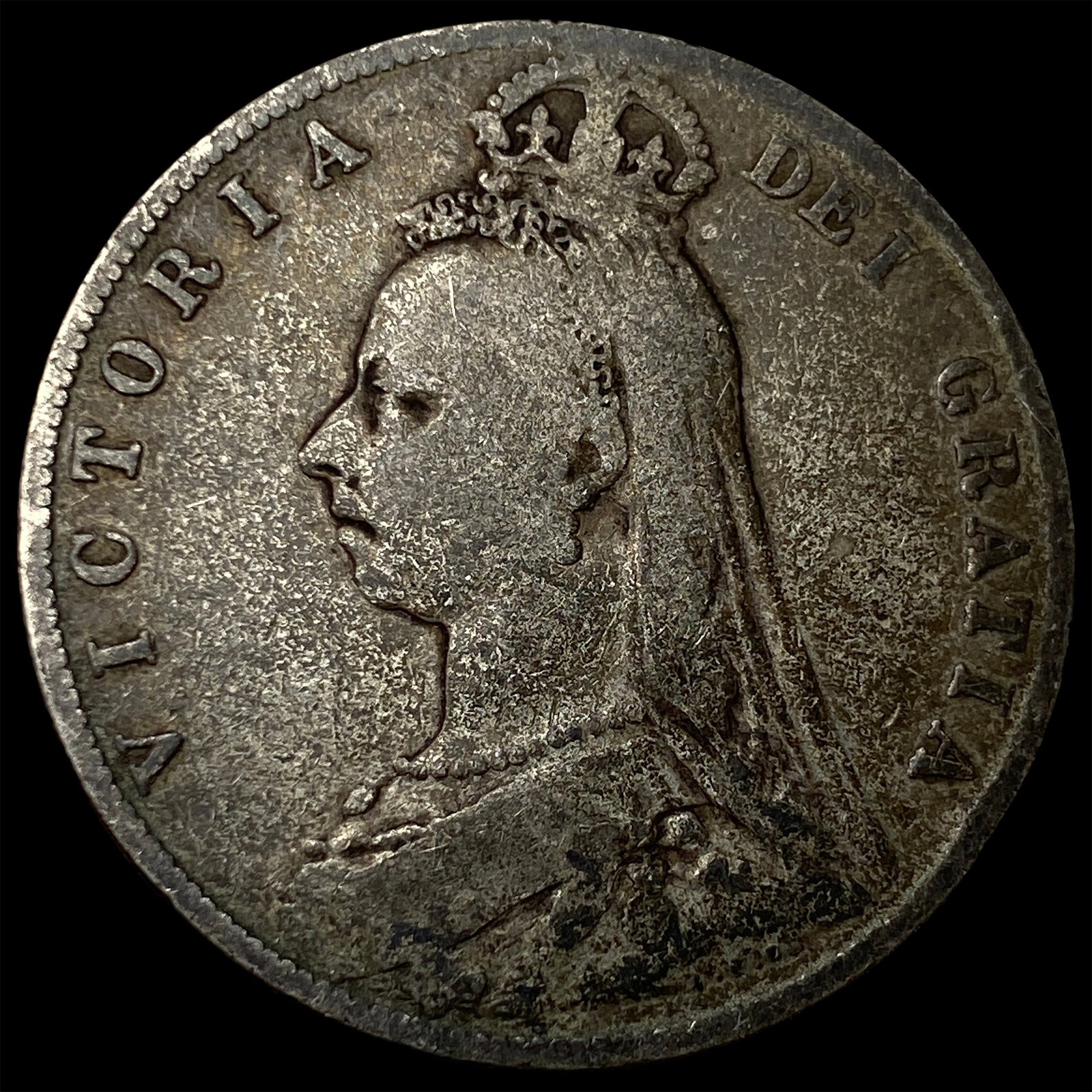 1890 Great Britain Silver 1/2 Crown: 1890 Great Britain Silver 1/2 Crown