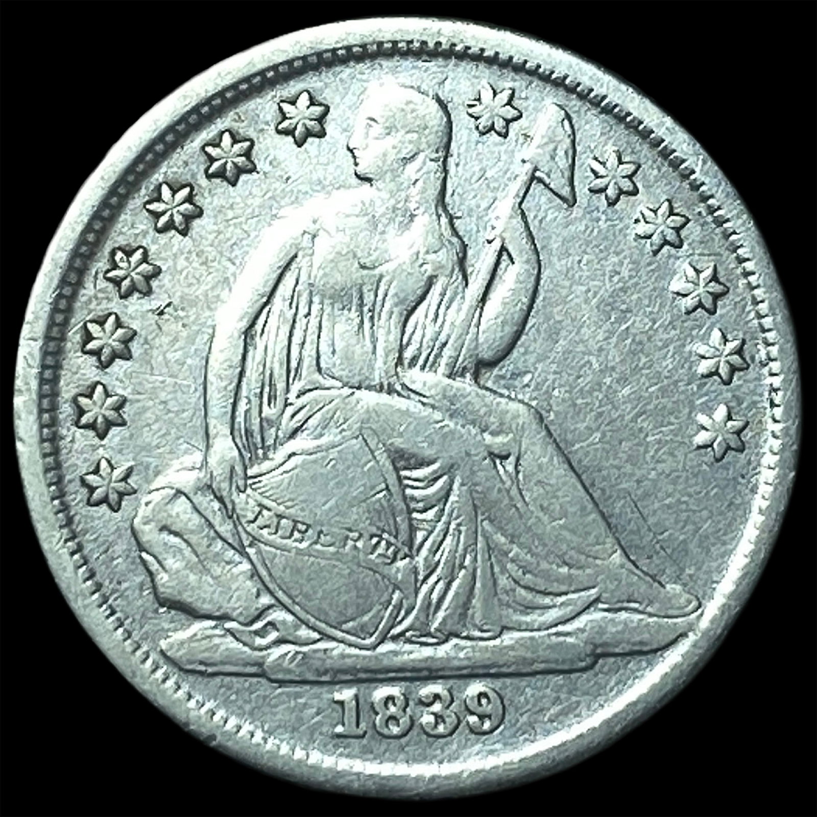1839-O Silver Seated Liberty Dime LIGHTLY CIRCULATED: 1839-O Silver Seated Liberty Dime LIGHTLY CIRCULATED