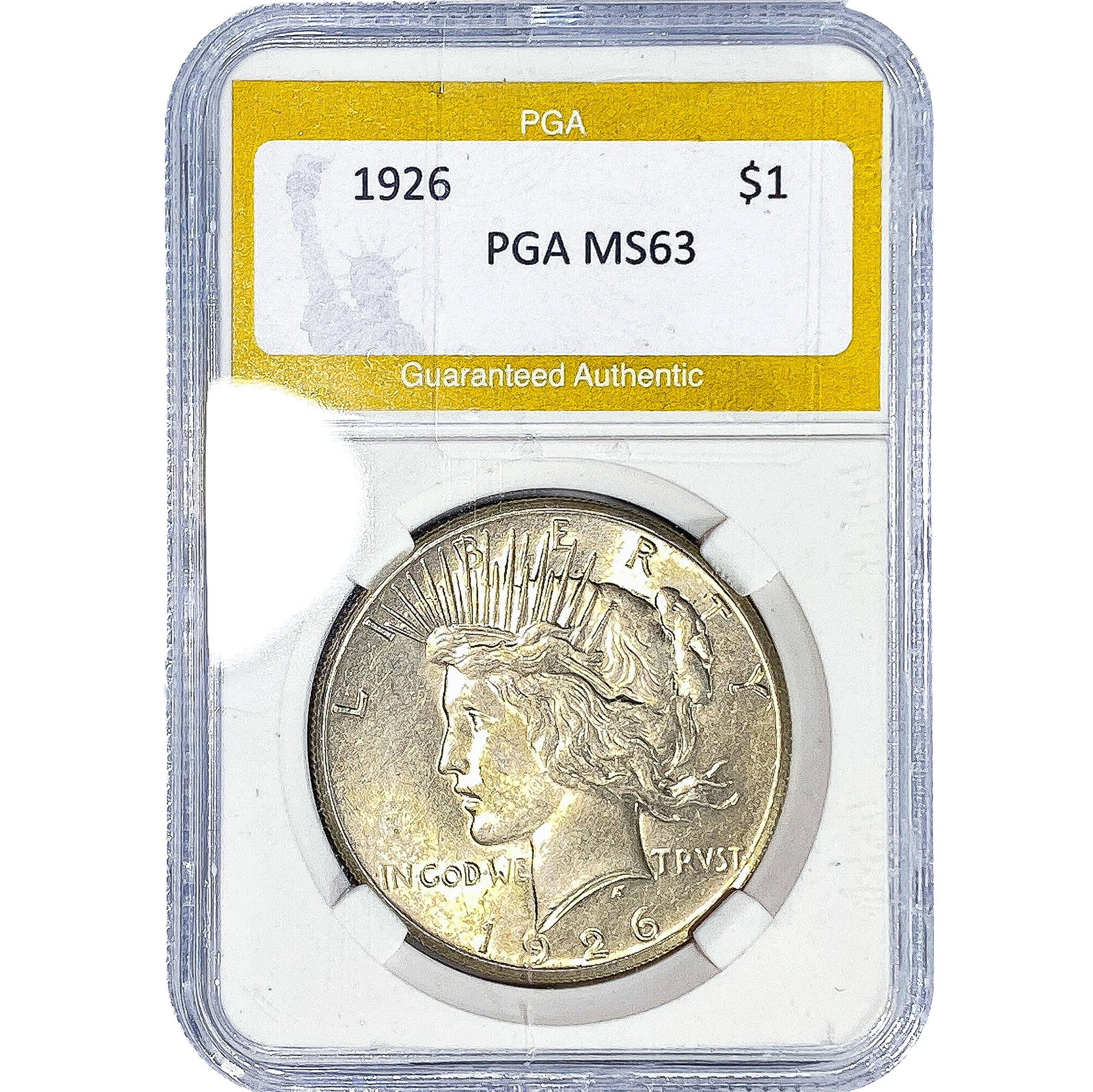 1926 Silver Peace Dollar PGA MS63: 1926 Silver Peace Dollar PGA MS63