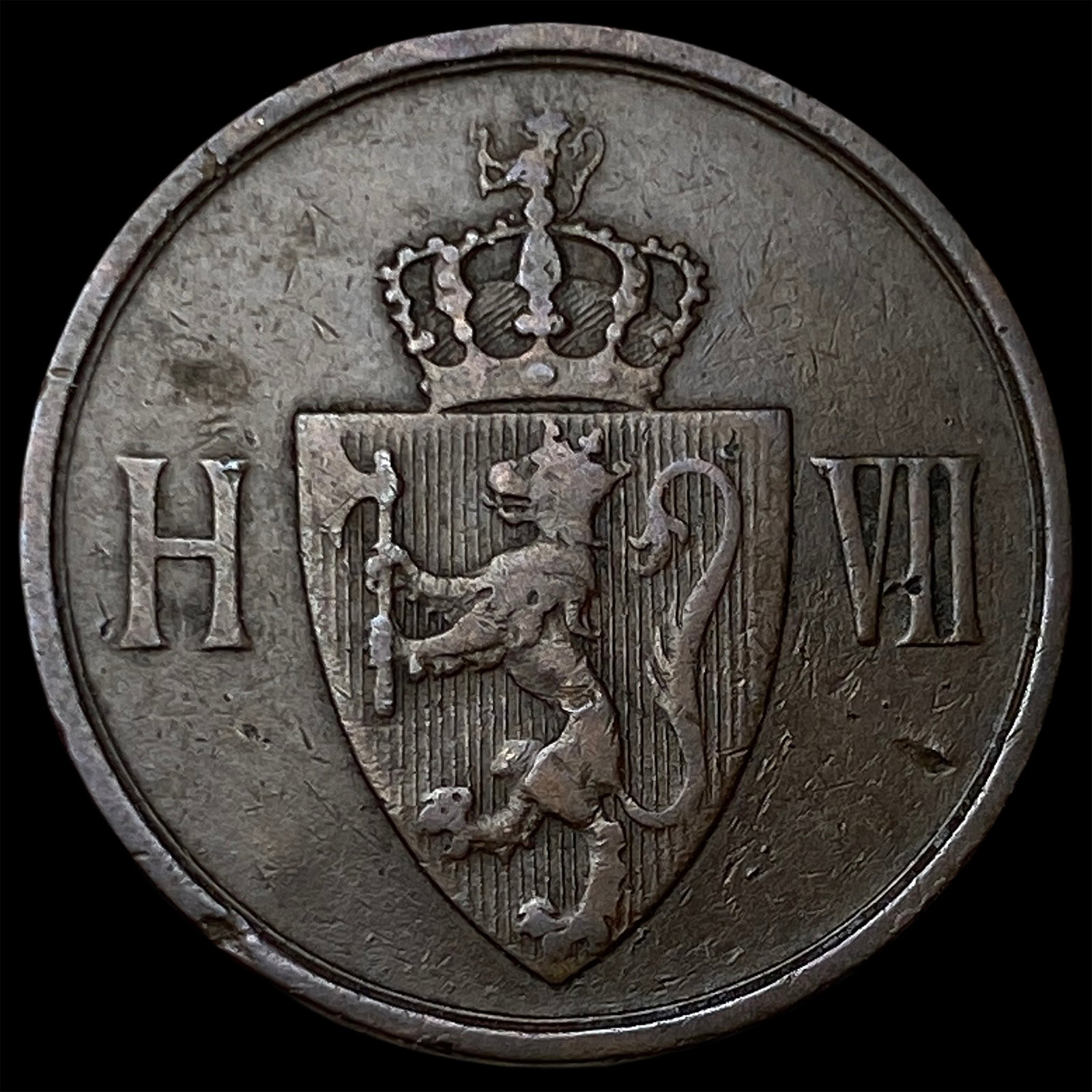 1907 Norway 2 Bronze Ore (1 of 2)
