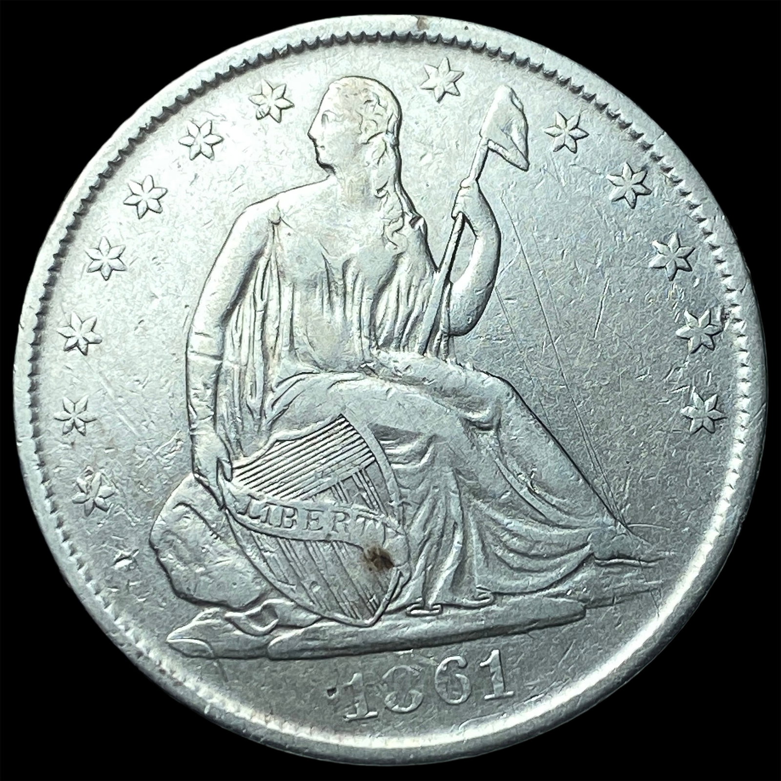 1861-O Silver Half Dollar NEARLY UNCIRCULATED: 1861-O Silver Half Dollar NEARLY UNCIRCULATED