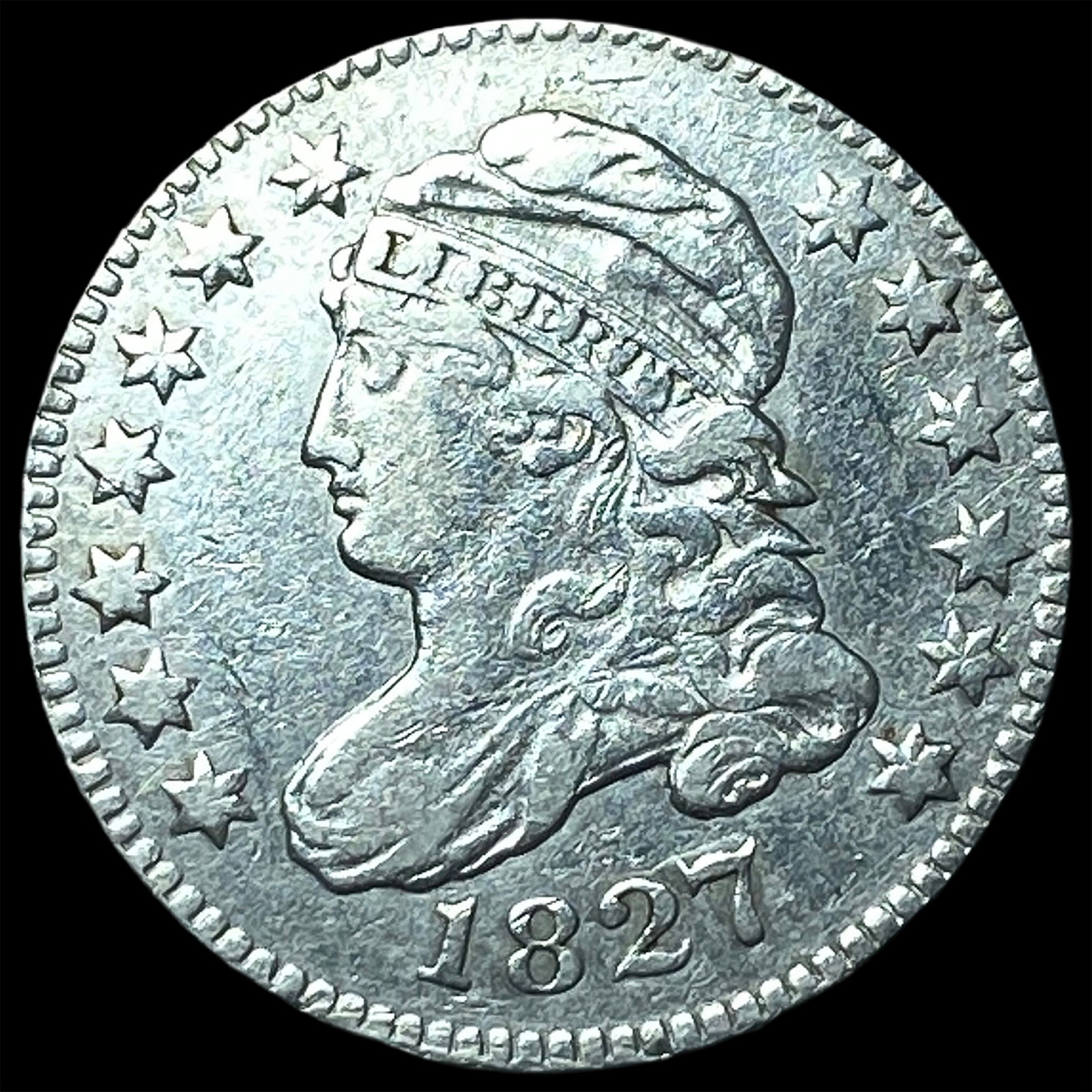 1827 Capped Bust Dime NEARLY UNCIRCULATED: 1827 Capped Bust Dime NEARLY UNCIRCULATED
