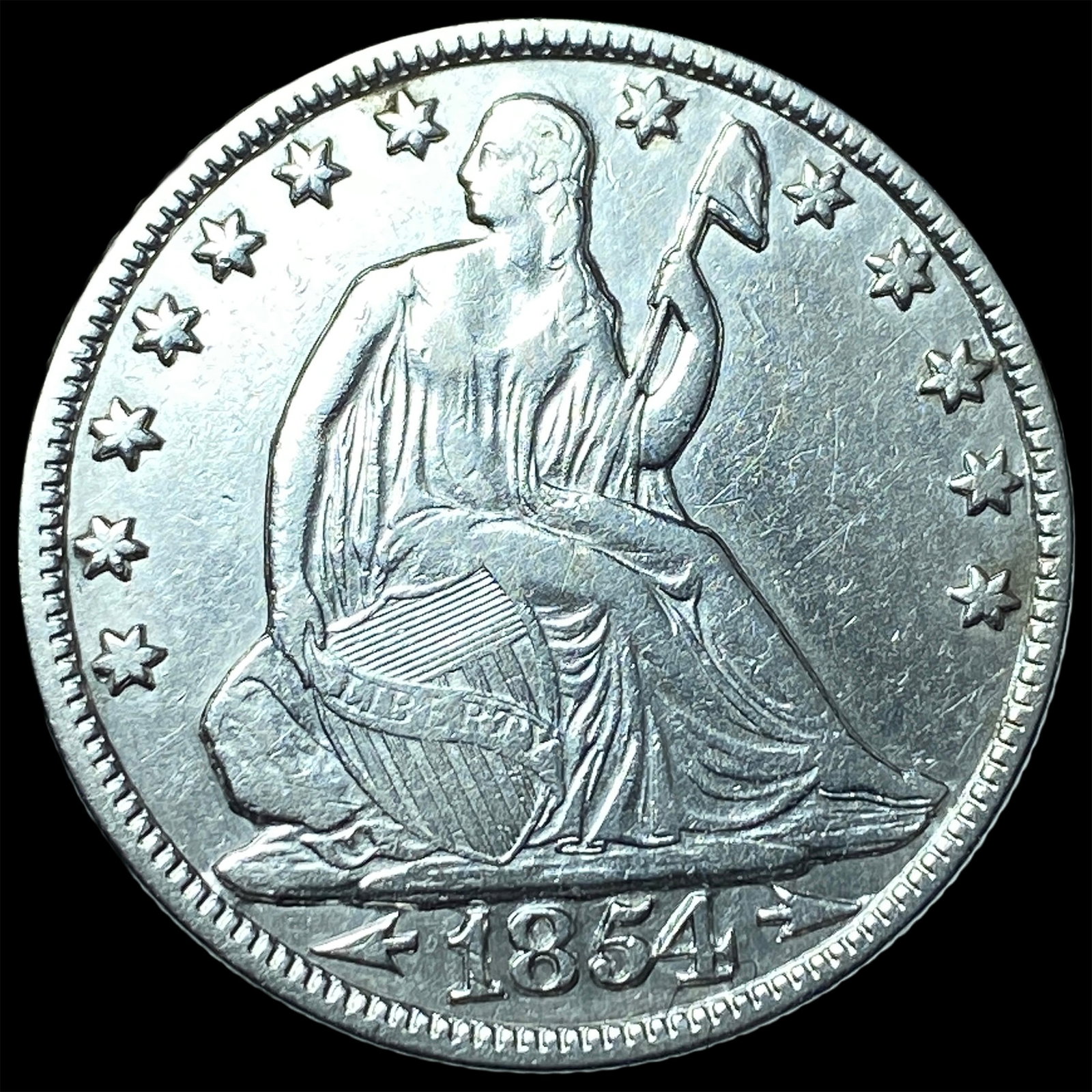 1854-O Silver Half Dollar CLOSELY UNCIRCULATED: 1854-O Silver Half Dollar CLOSELY UNCIRCULATED
