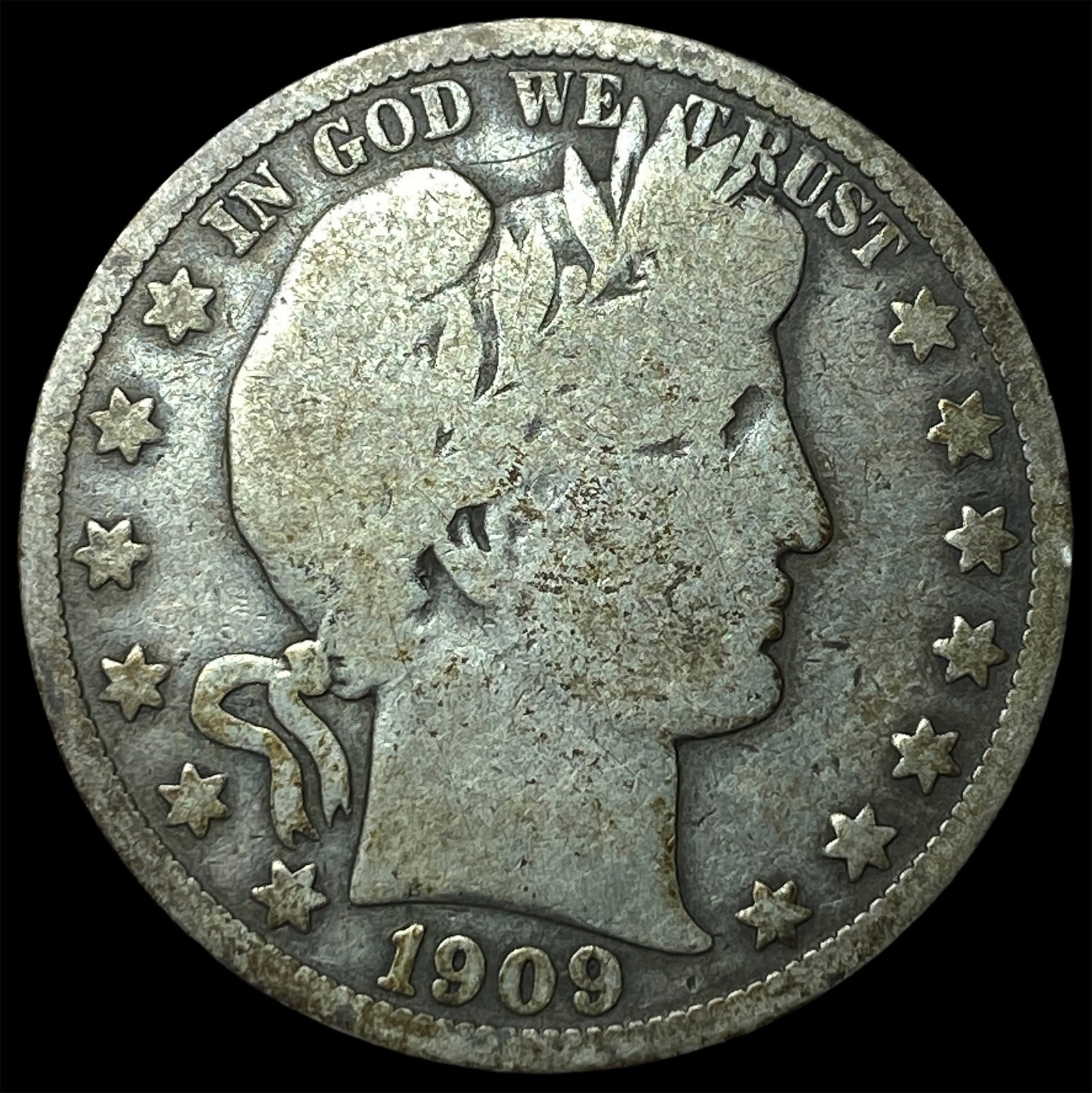 1909 Barber Half Dollar NICELY CIRCULATED: 1909 Barber Half Dollar NICELY CIRCULATED