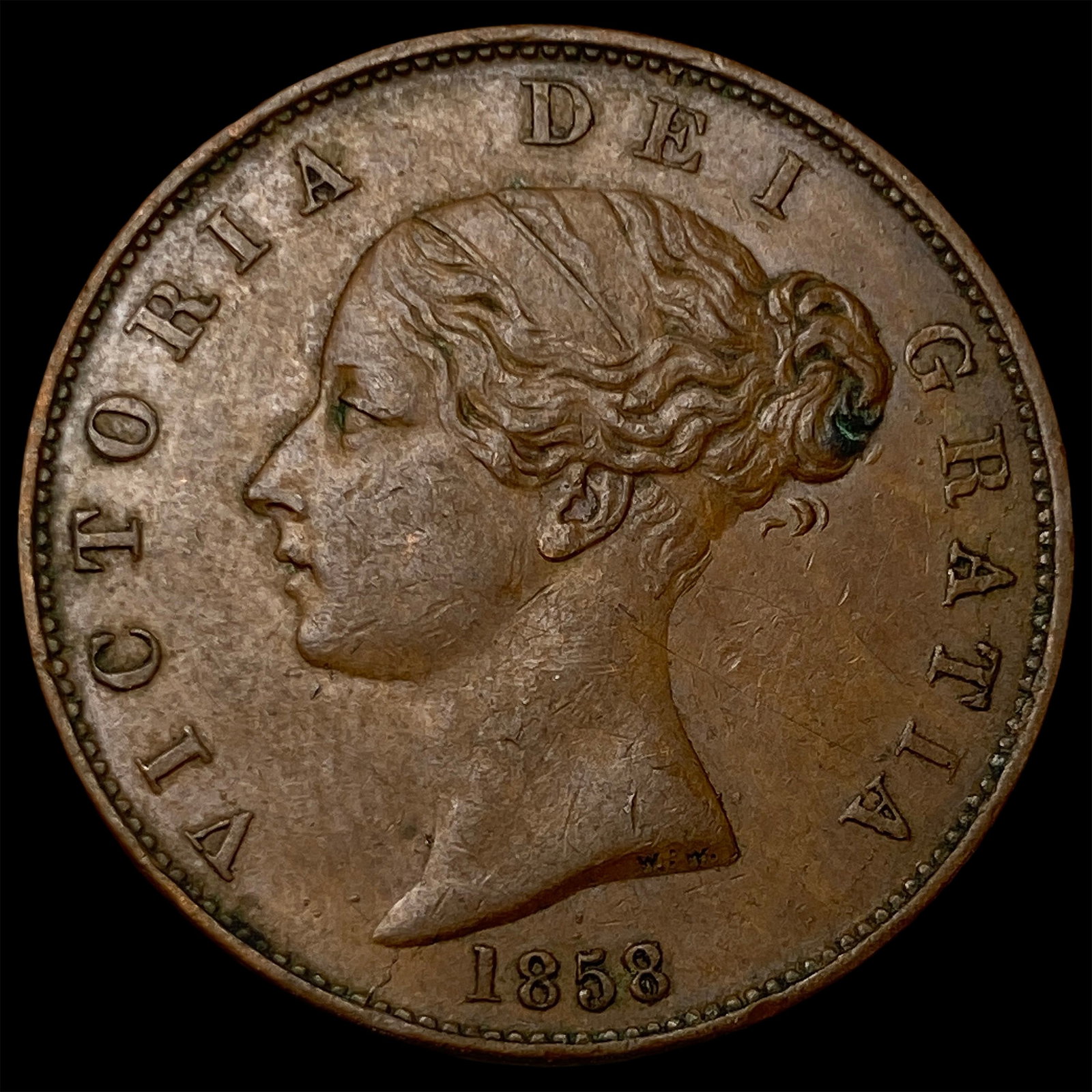 1858/7 Great Britain Copper 1/2 Penny: 1858/7 Great Britain Copper 1/2 Penny