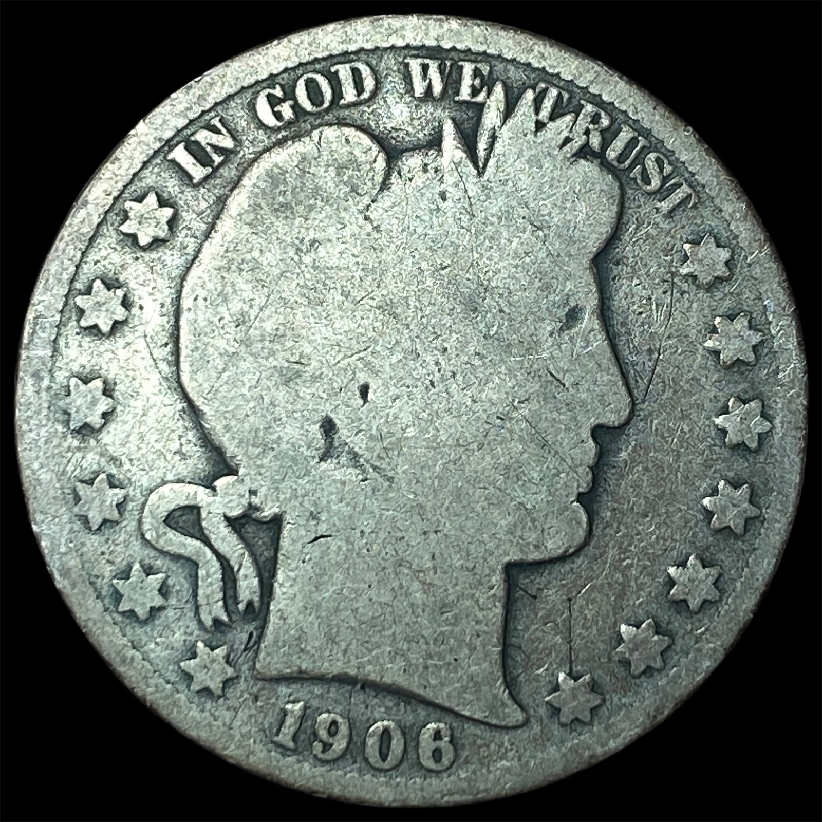 1906-O Silver Barber Half Dollar NICELY CIRCULATED: 1906-O Silver Barber Half Dollar NICELY CIRCULATED