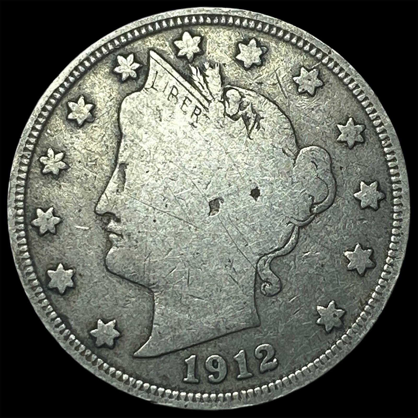 1912-D Liberty Head Nickel NICELY CIRCULATED: 1912-D Liberty Head Nickel NICELY CIRCULATED