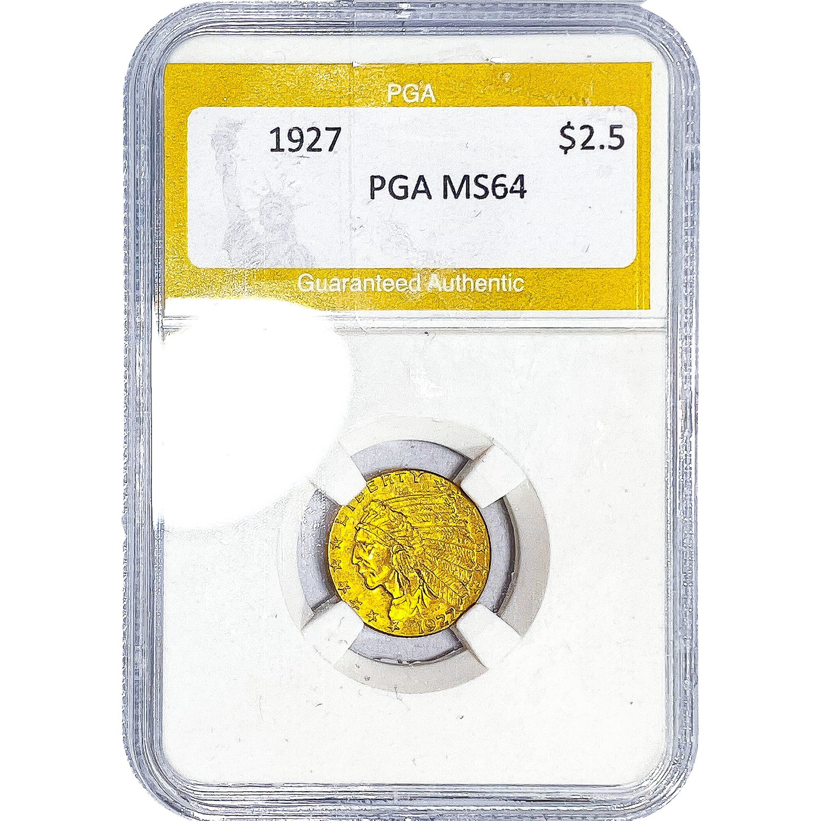 1927 $2.50 Gold Quarter Eagle PGA MS64: 1927 $2.50 Gold Quarter Eagle PGA MS64