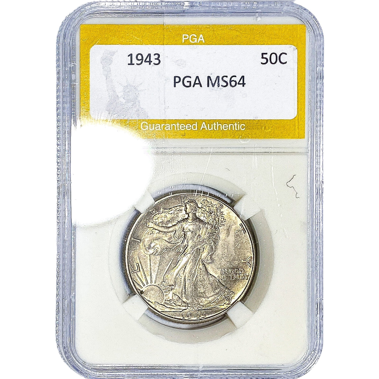 1943 Walking Liberty Half Dollar PGA MS64: 1943 Walking Liberty Half Dollar PGA MS64