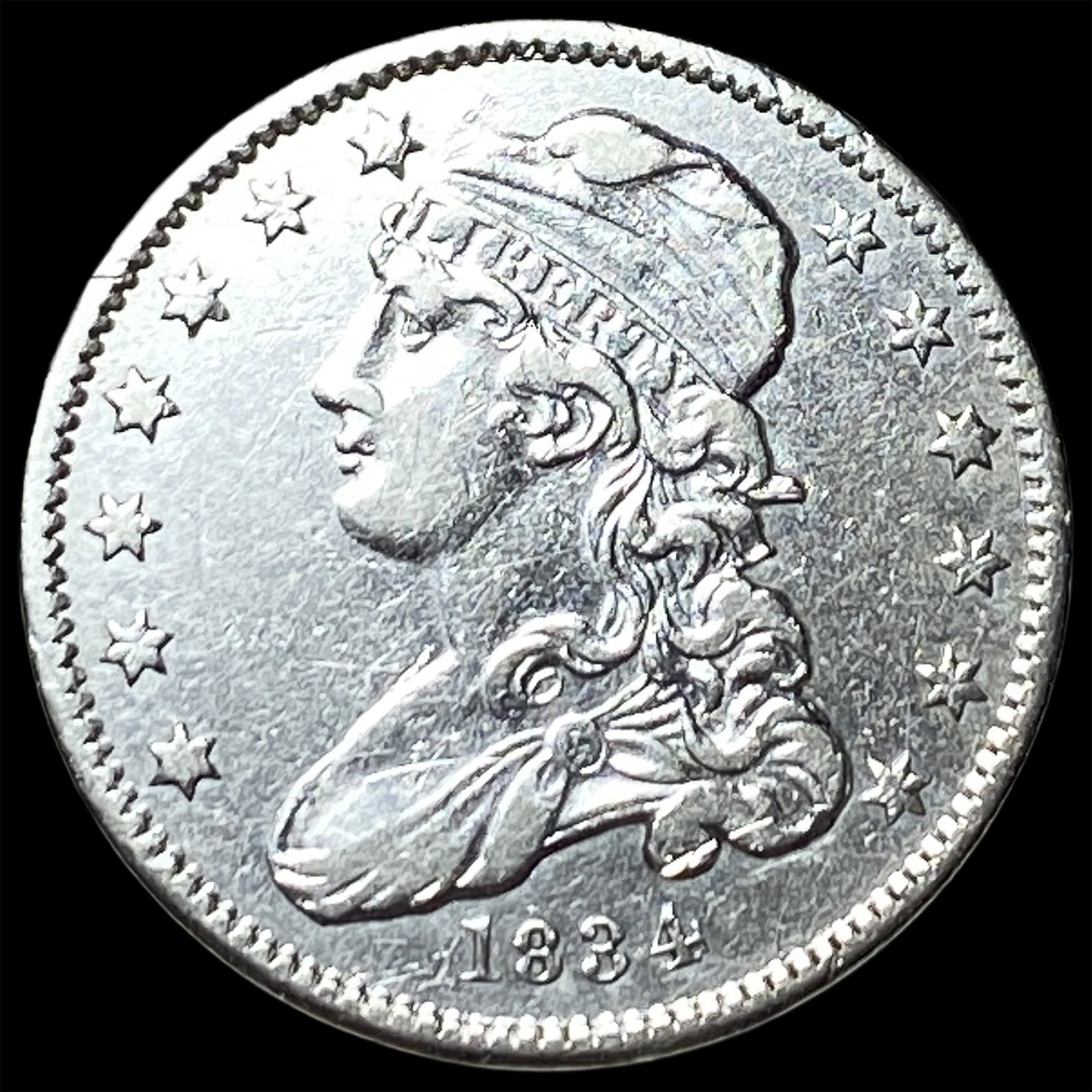 1834 Capped Bust Silver Quarter CHOICE AU: 1834 Capped Bust Silver Quarter CHOICE AU